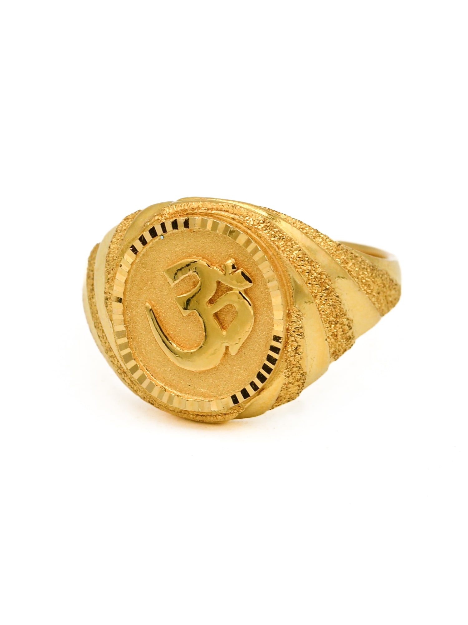 22ct Gold Om Mens Ring - Roop Darshan