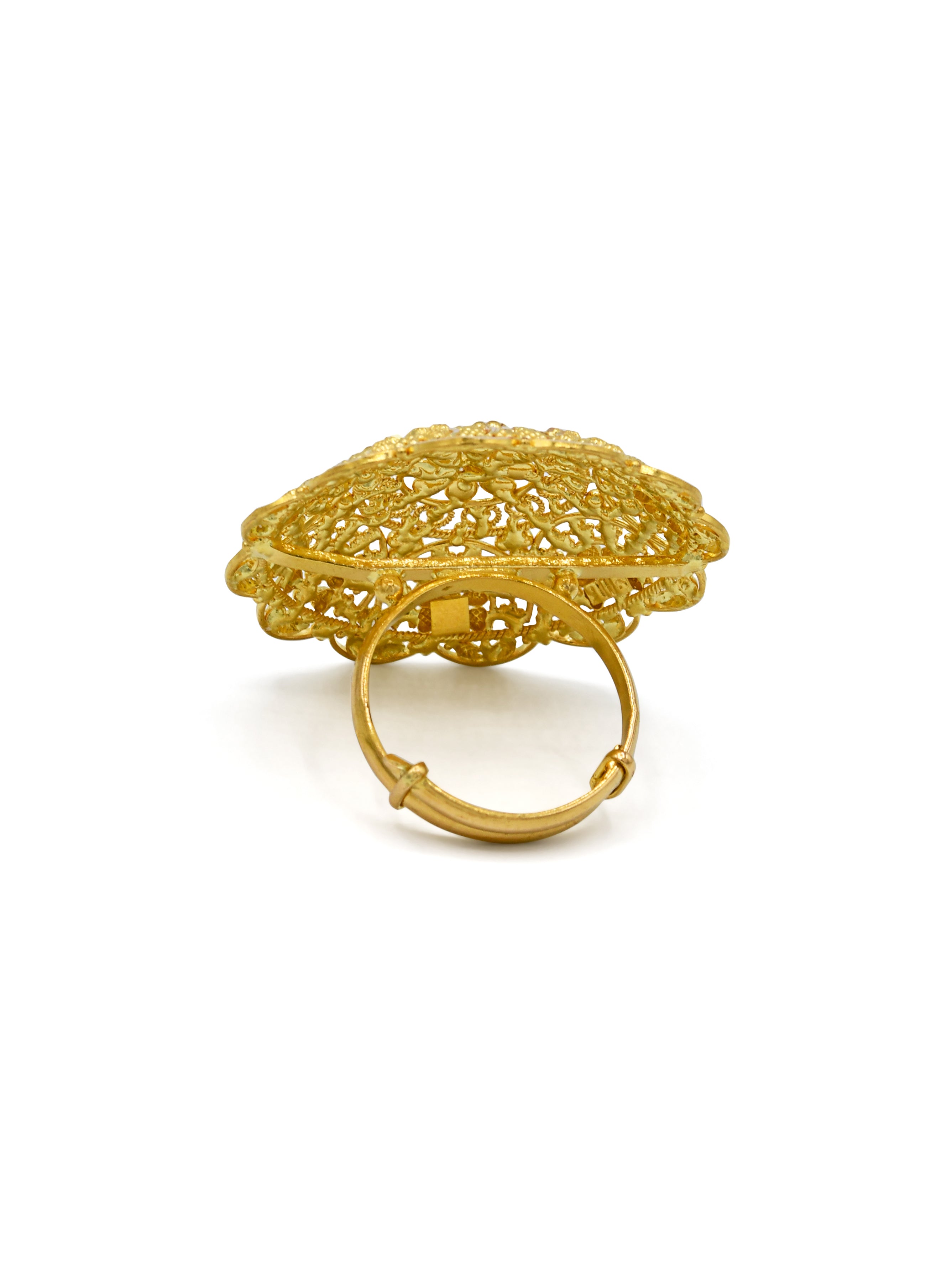 22ct Gold Round Top Adjustable Ring