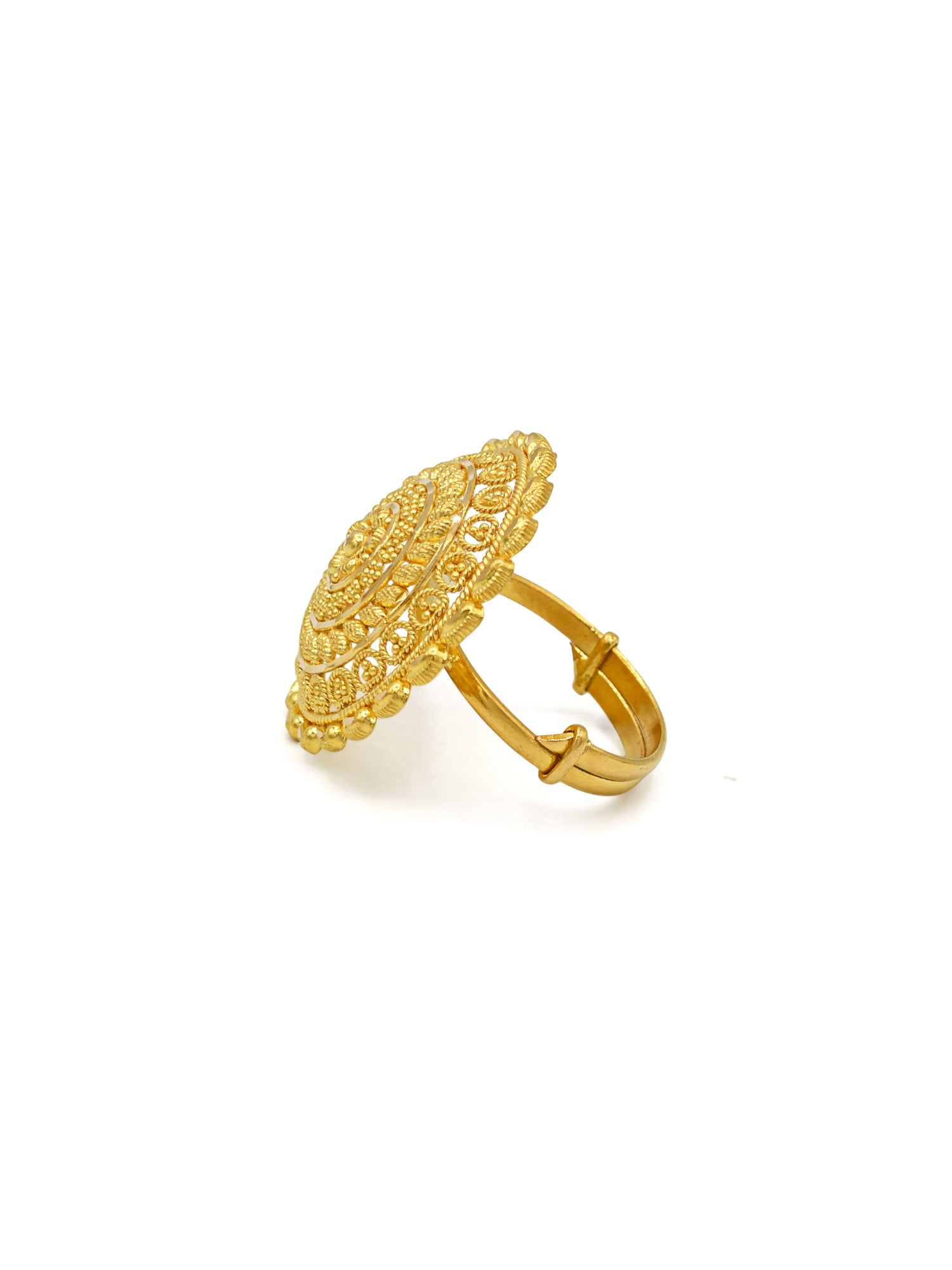 22ct Gold Round Top Adjustable Ladies Ring