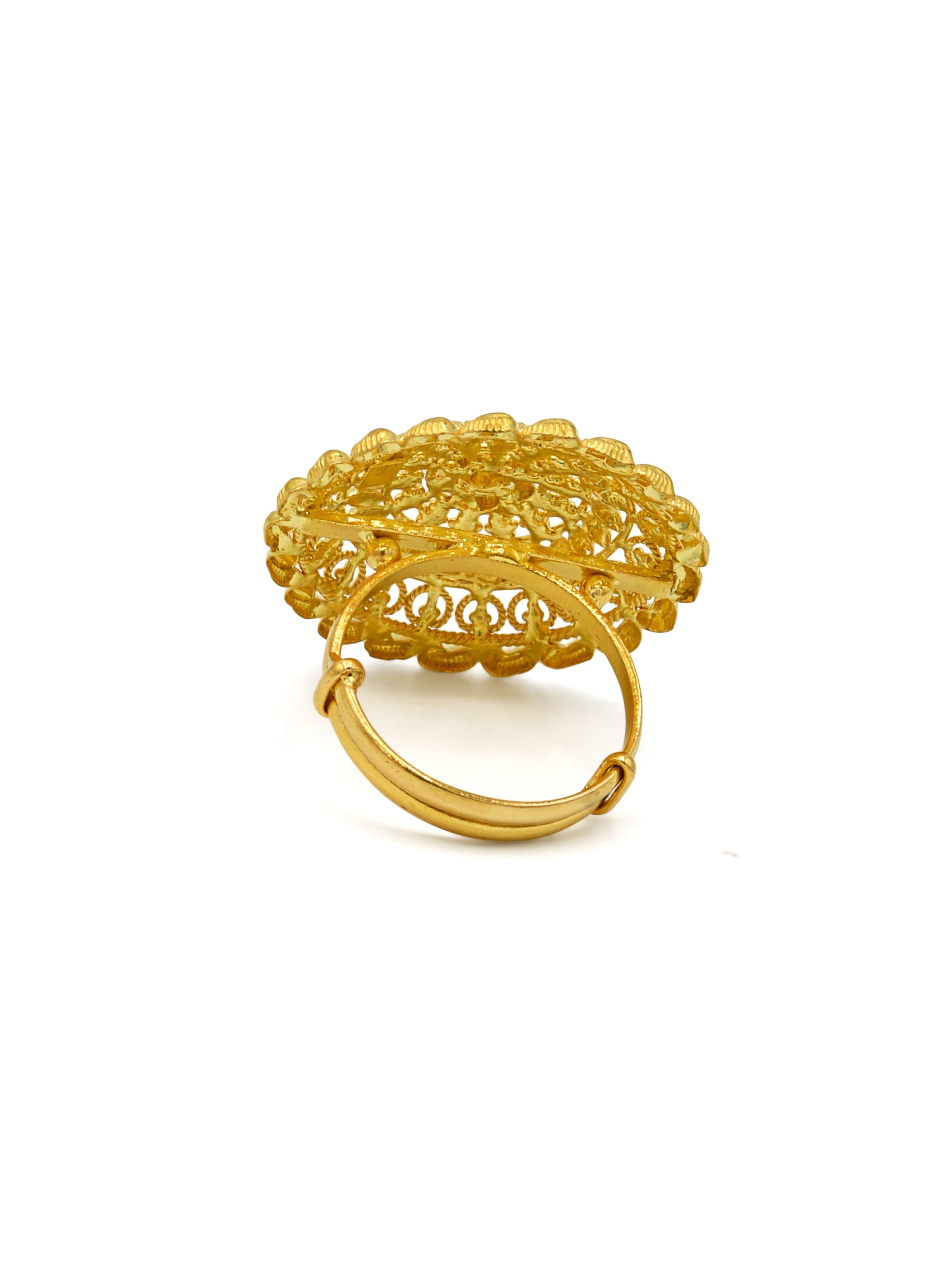 22ct Gold Round Top Adjustable Ladies Ring