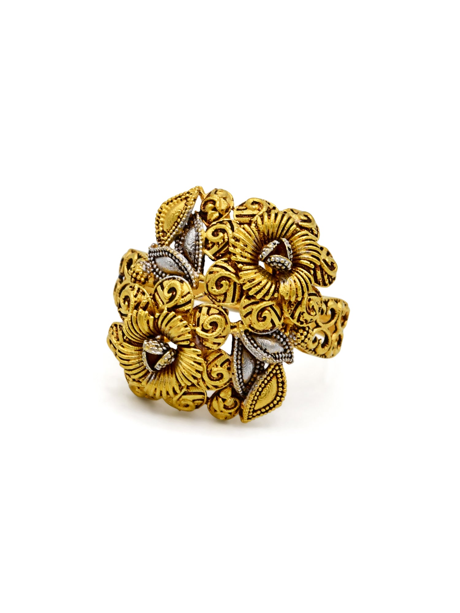 22ct Gold Two Tone Ladies Ring