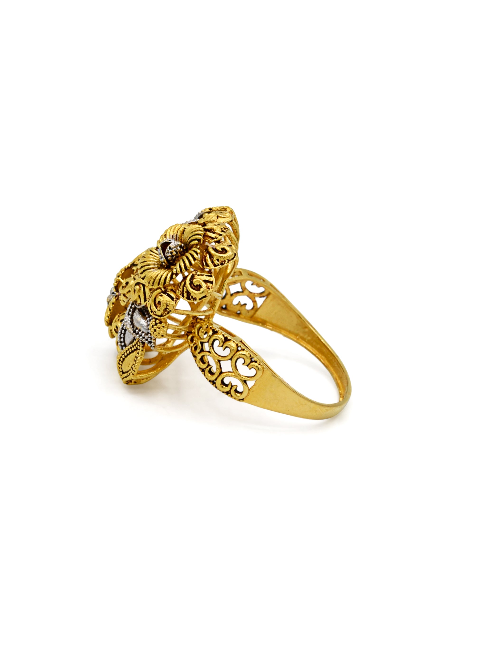 22ct Gold Two Tone Ladies Ring