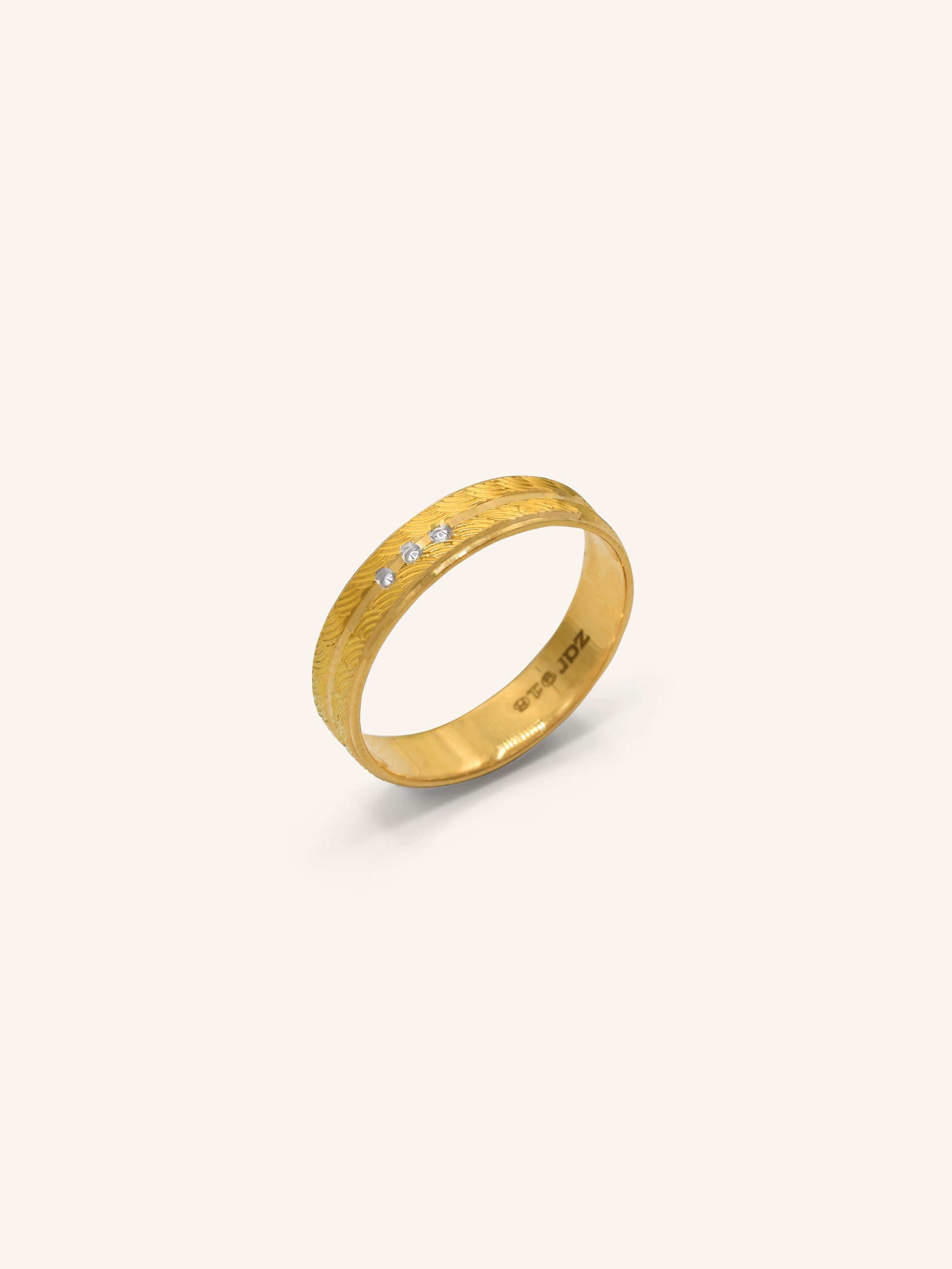 22ct Gold Two Tone Band Ring 4.70 GMS - T - Roop Darshan