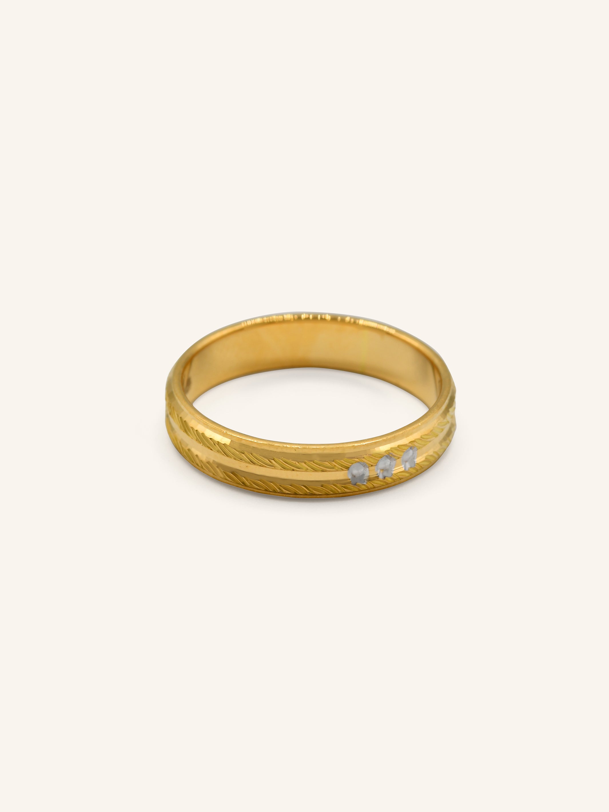 22ct Gold Two Tone Band Ring 3.80 GMS - M - Roop Darshan
