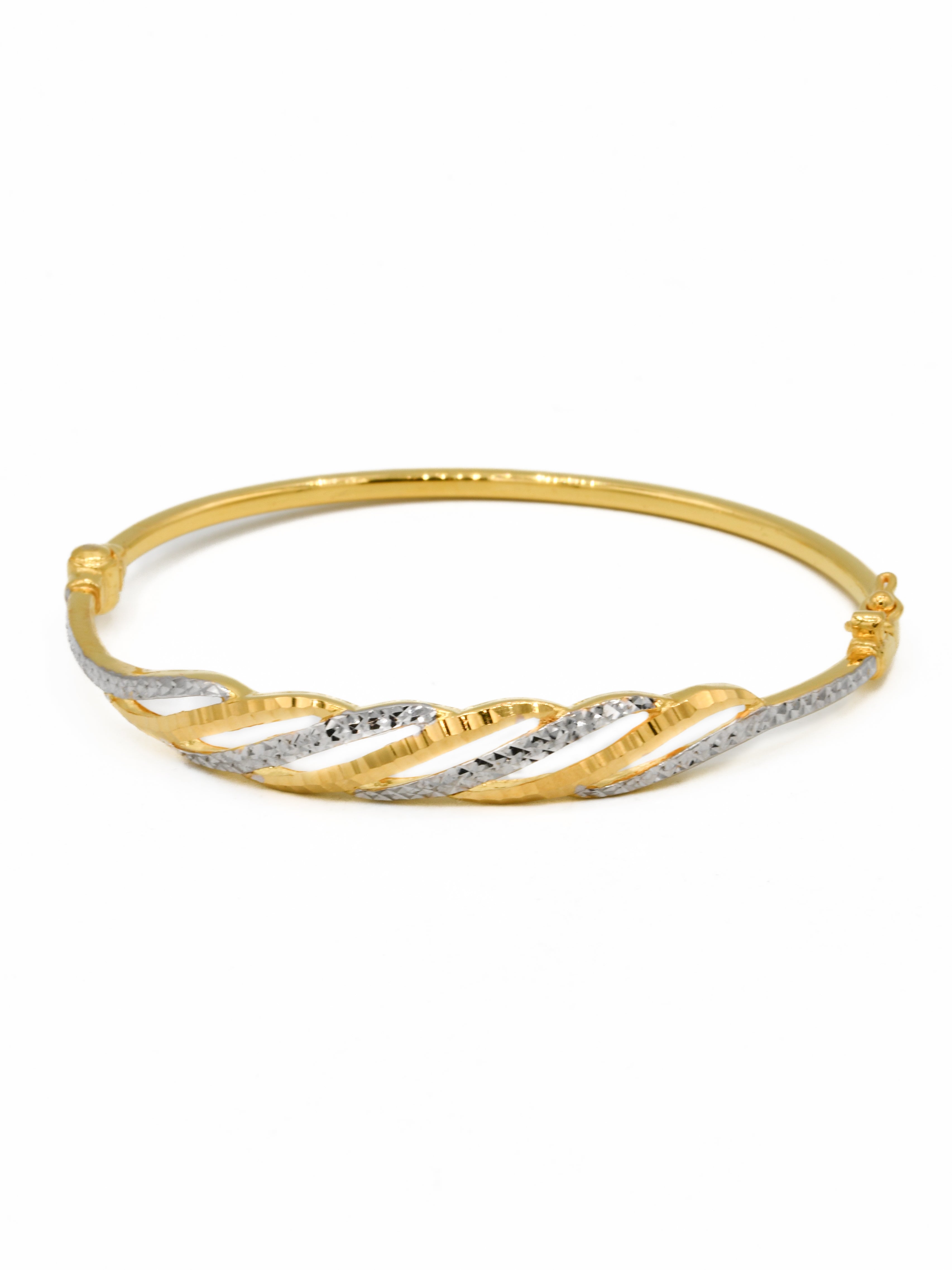 22ct Gold Two Tone Ladies Bangle - Roop Darshan