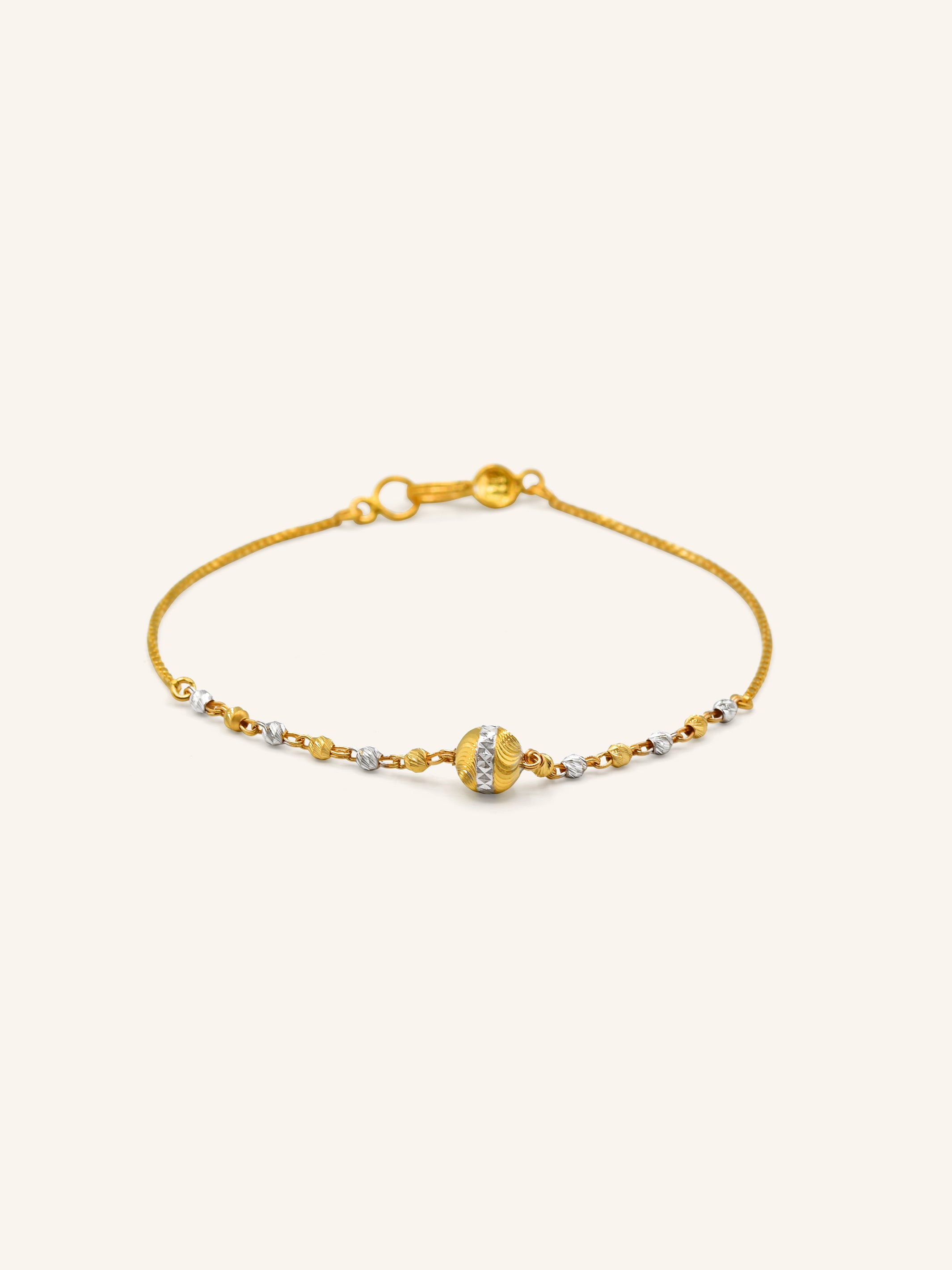 22ct Gold Two Tone Ball Bracelet 2.40 GMS - Roop Darshan