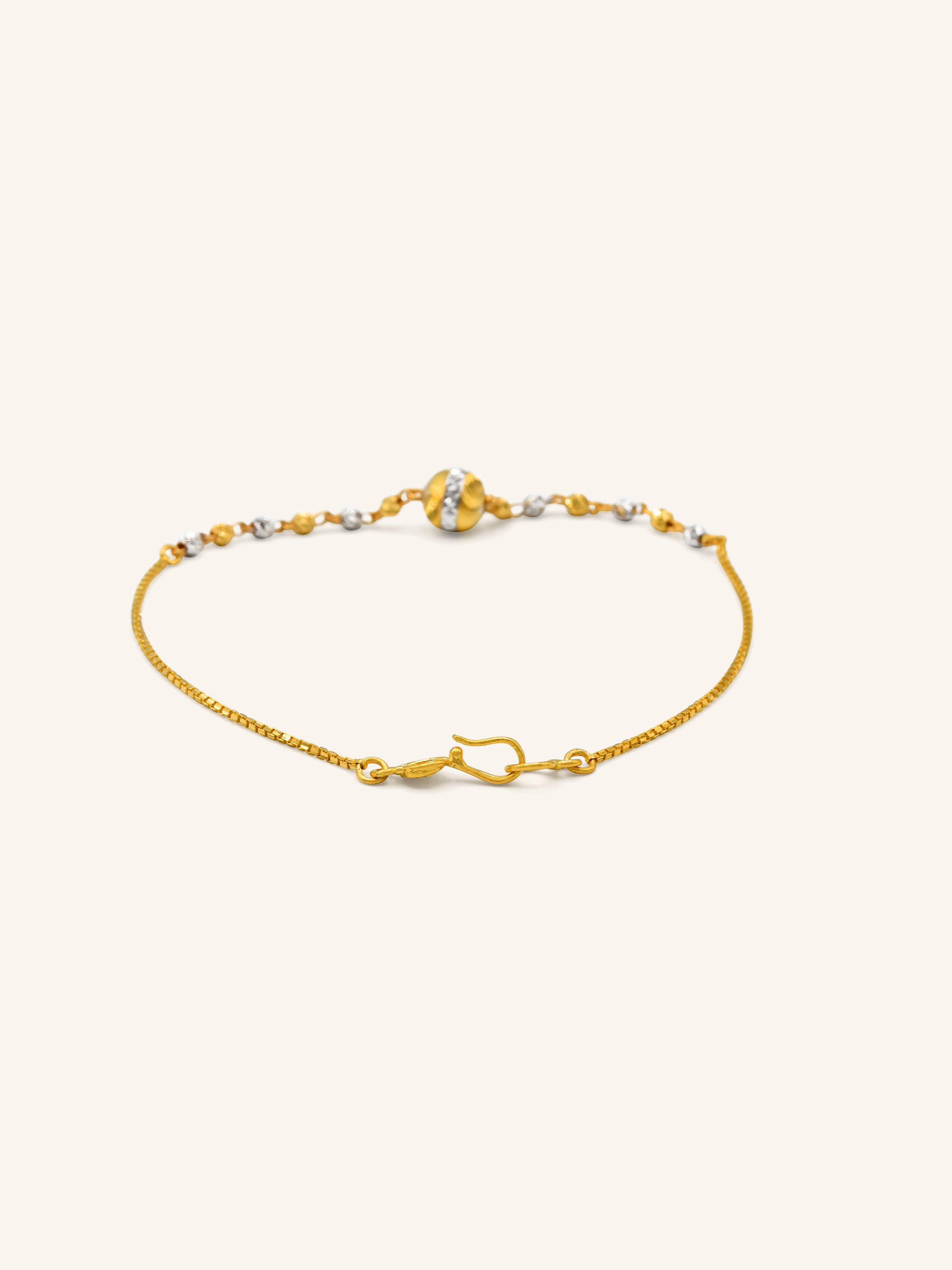 22ct Gold Two Tone Ball Bracelet 2.40 GMS - Roop Darshan