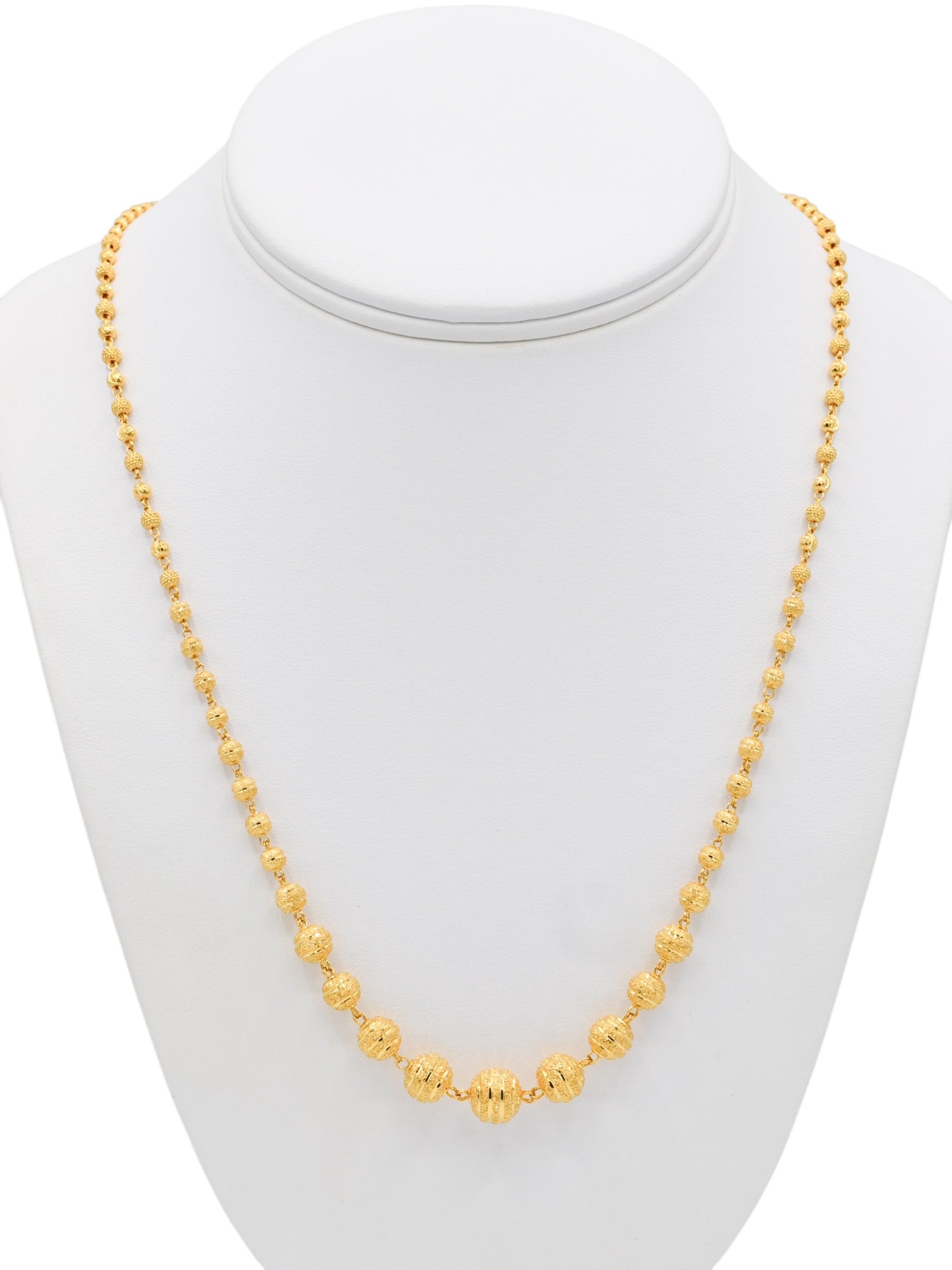 22ct Gold Ball Long Fancy Chain - Roop Darshan