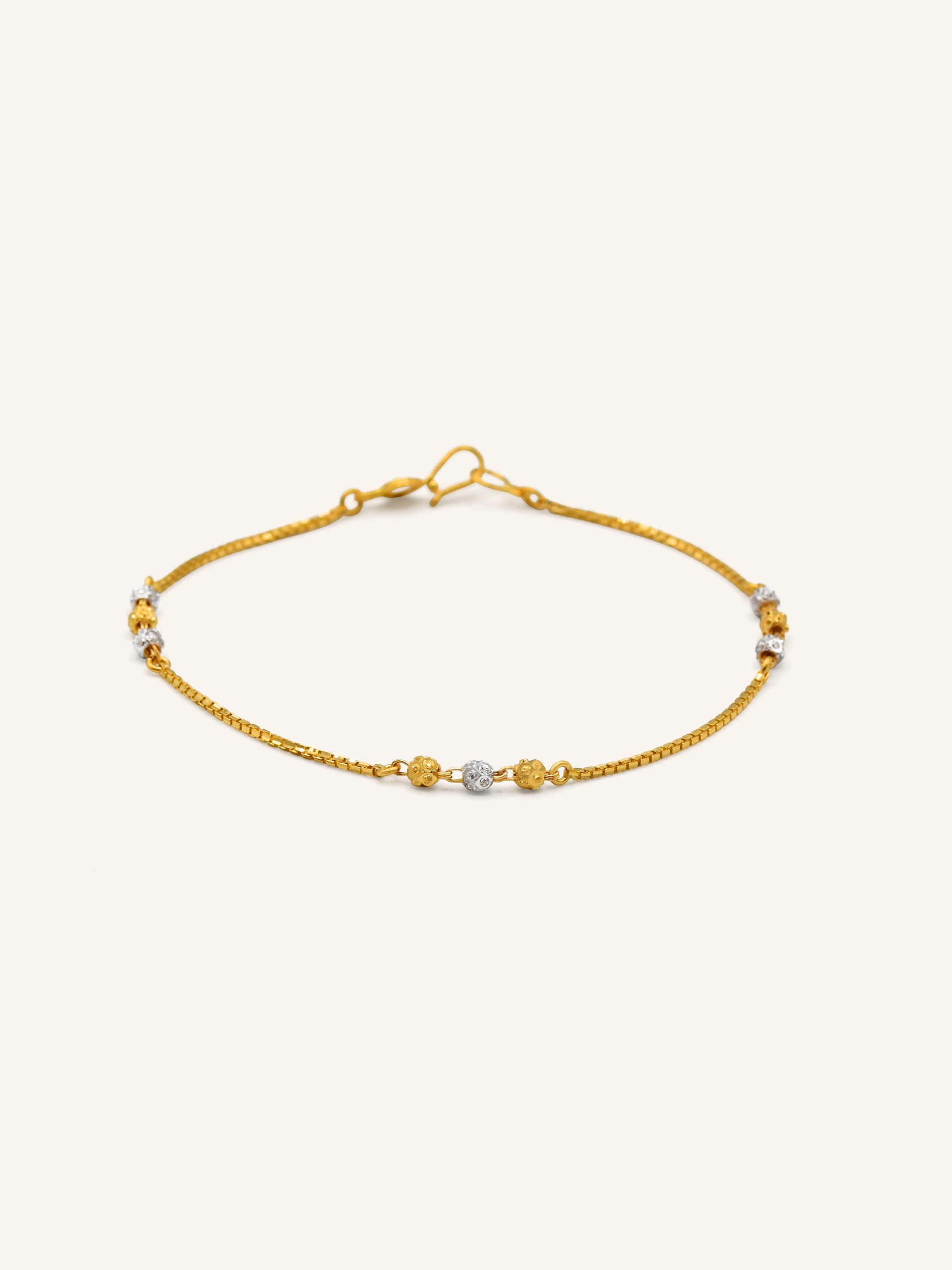 22ct Gold Two Tone Ball Bracelet 2.48 GMS - Roop Darshan