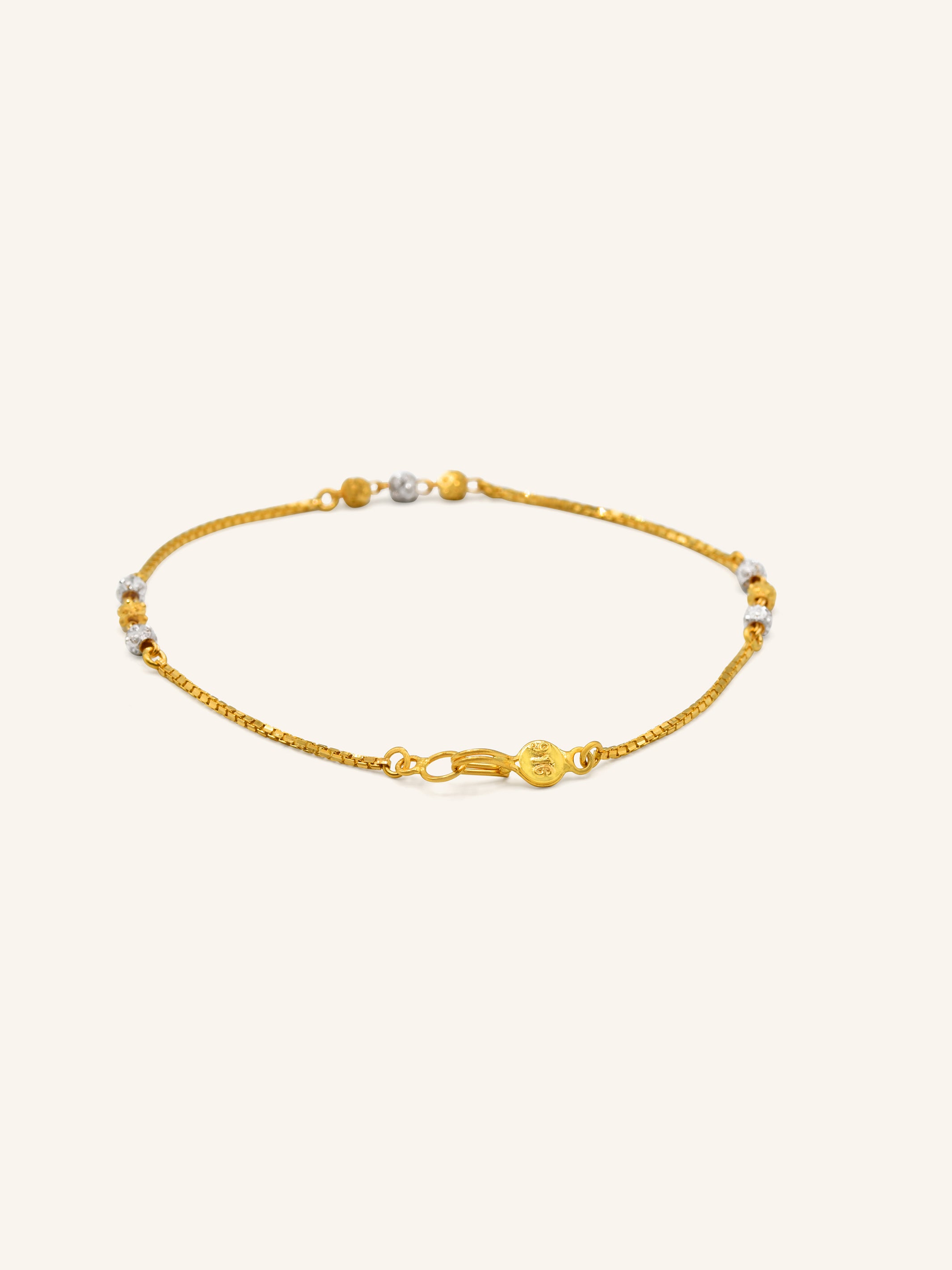 22ct Gold Two Tone Ball Bracelet 2.48 GMS - Roop Darshan