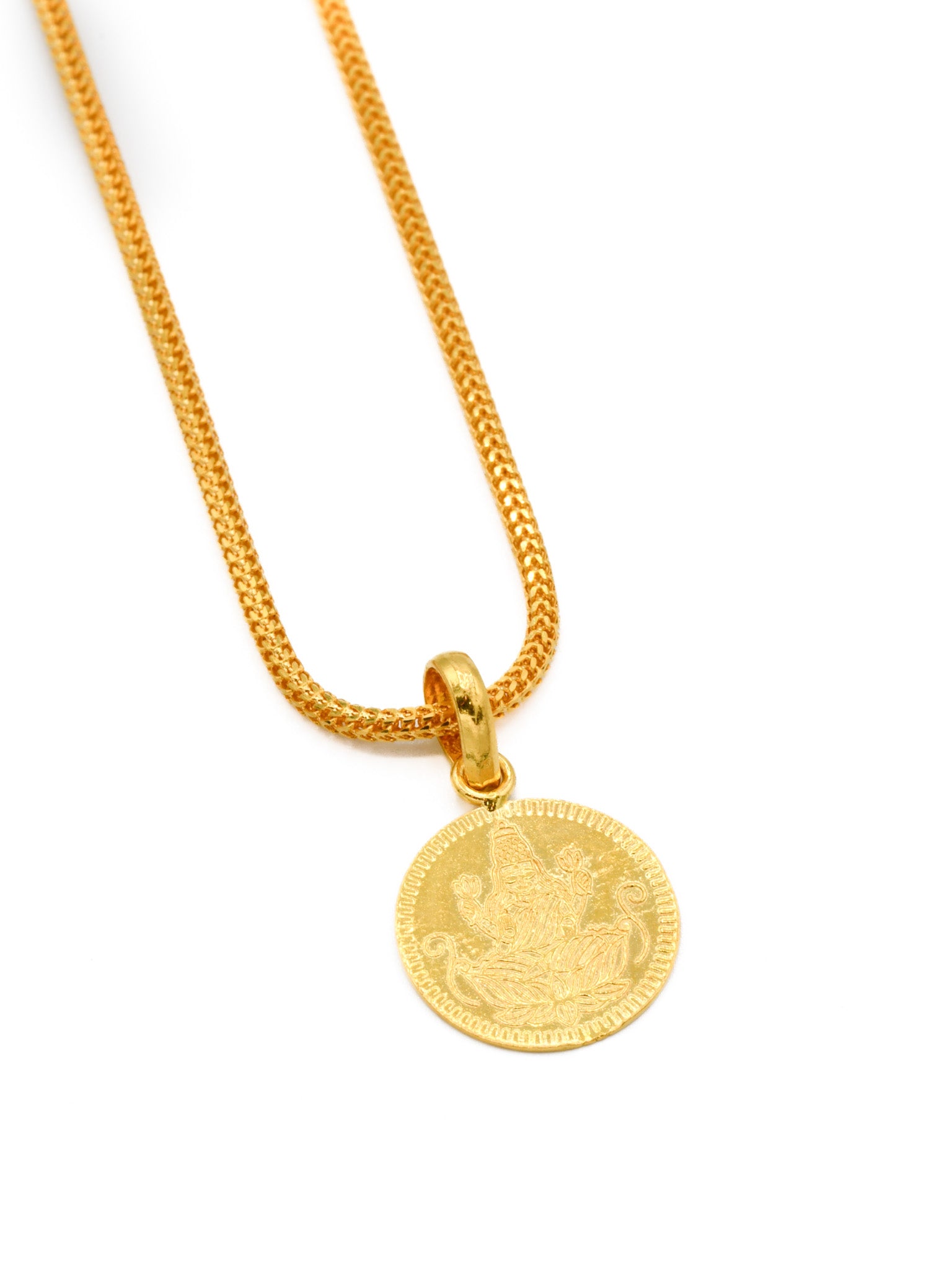 22ct Gold Laxmi Coin Pendant - Roop Darshan