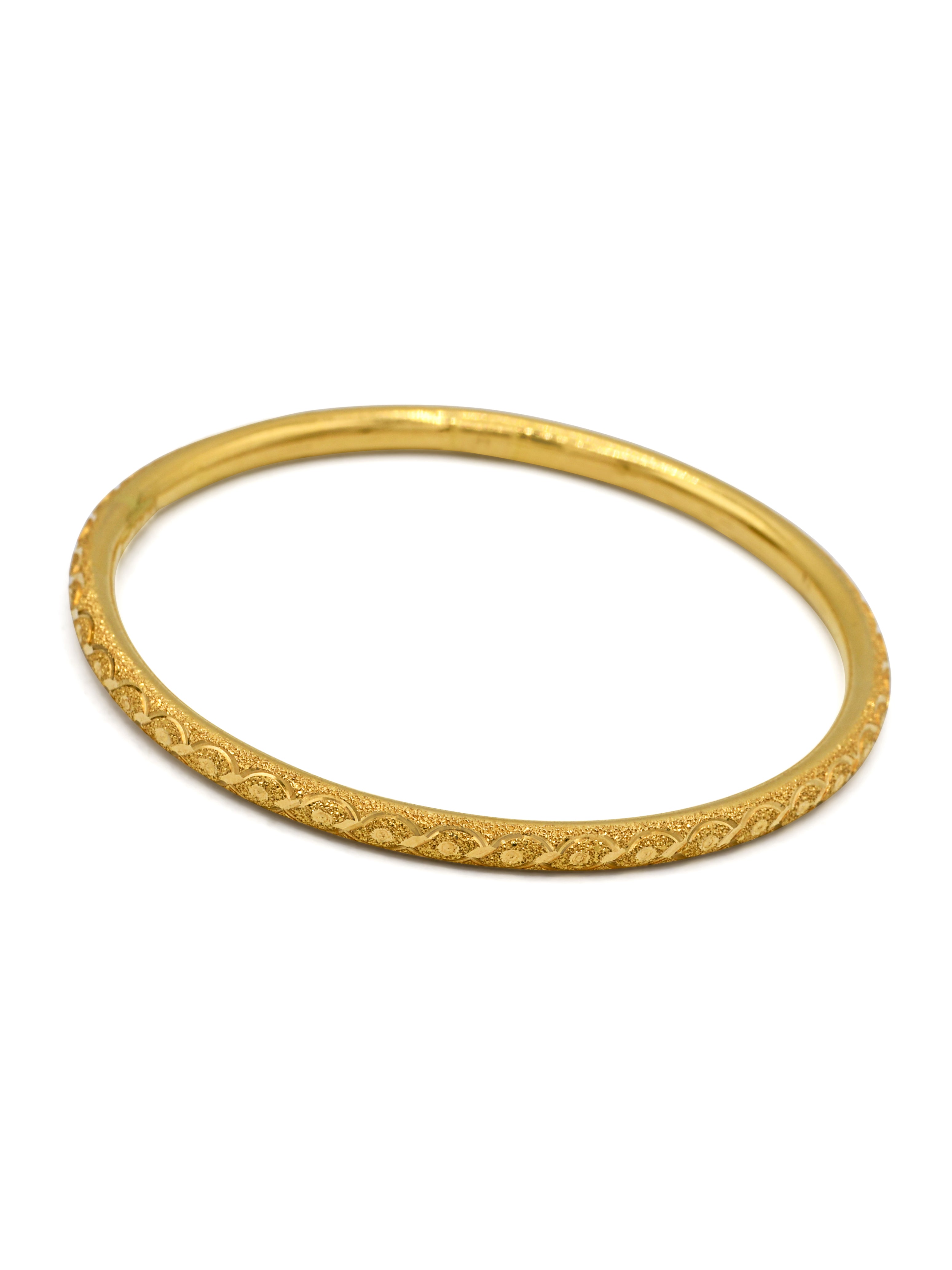 22ct Gold Sand Blast 2 Piece Bangle - Roop Darshan