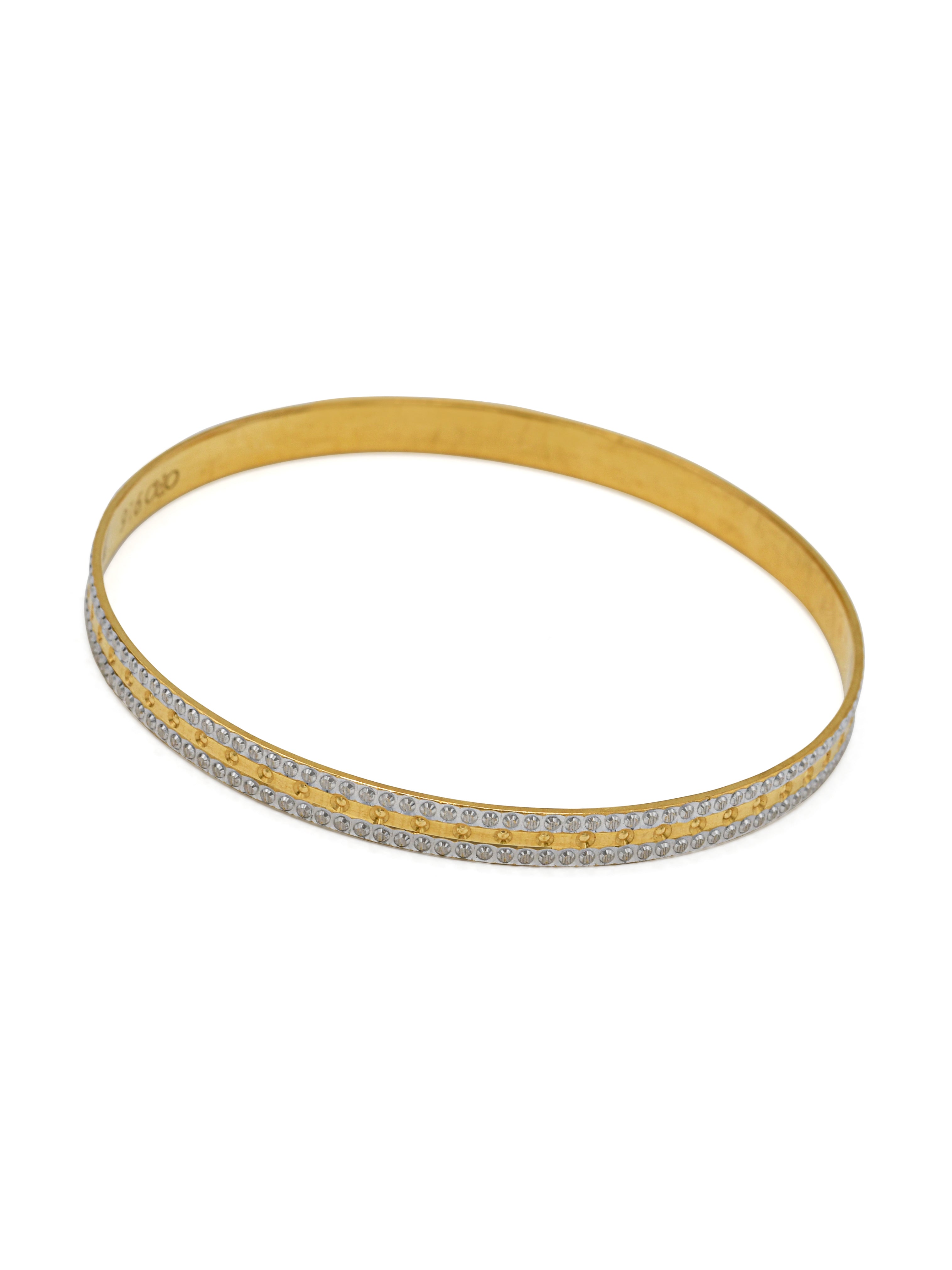 22ct Gold Two Tone 2 Piece Bangle - Roop Darshan