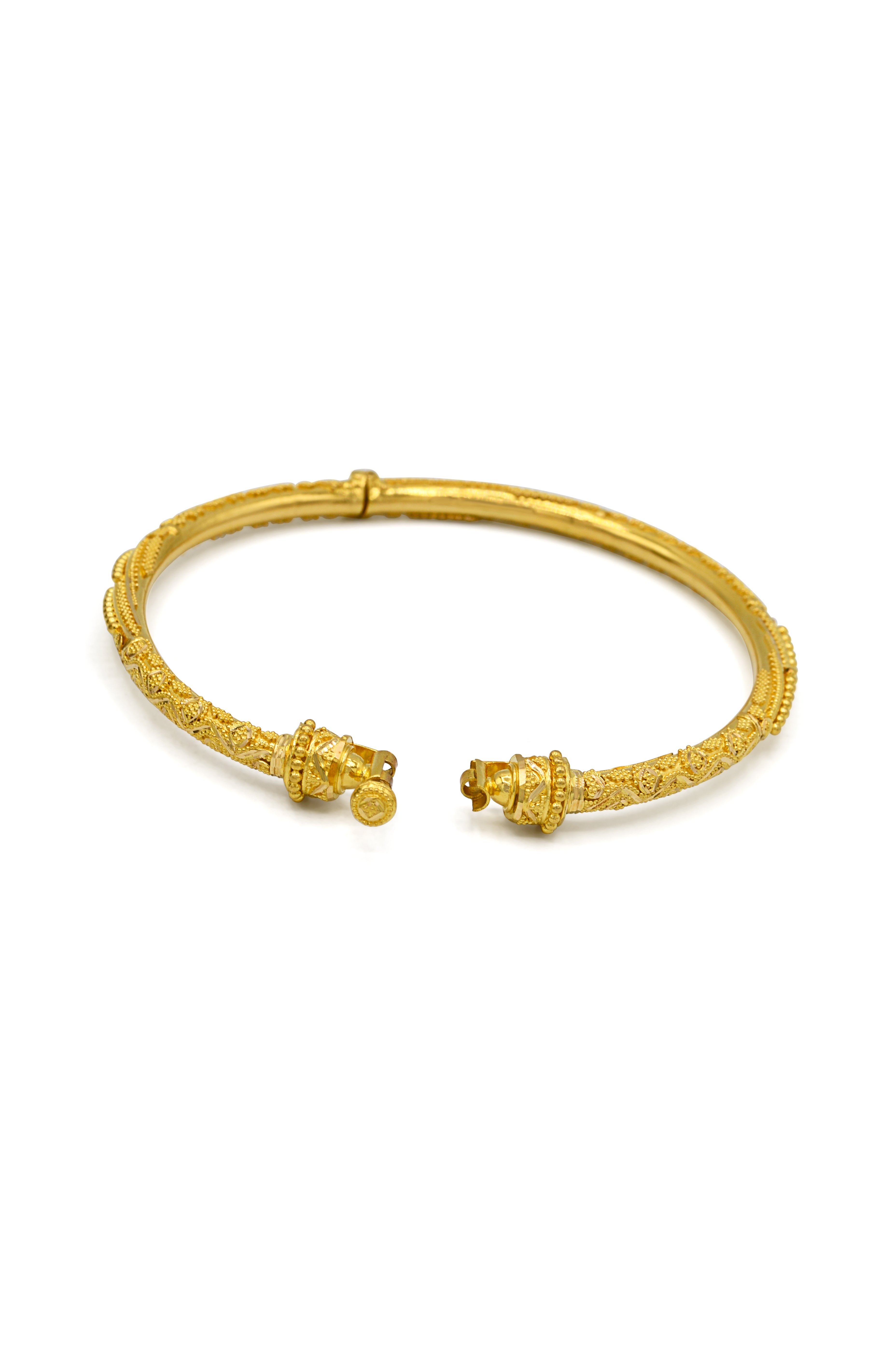 22ct Gold 2 Piece Screw Bangle - Roop Darshan
