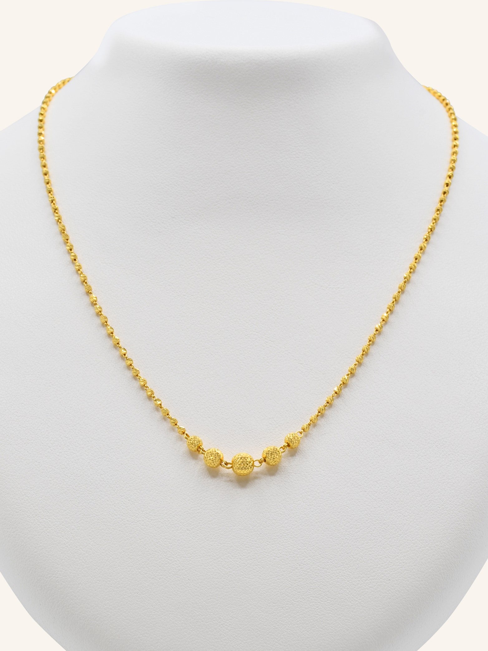 22ct Gold Ball Fancy Chain - Roop Darshan