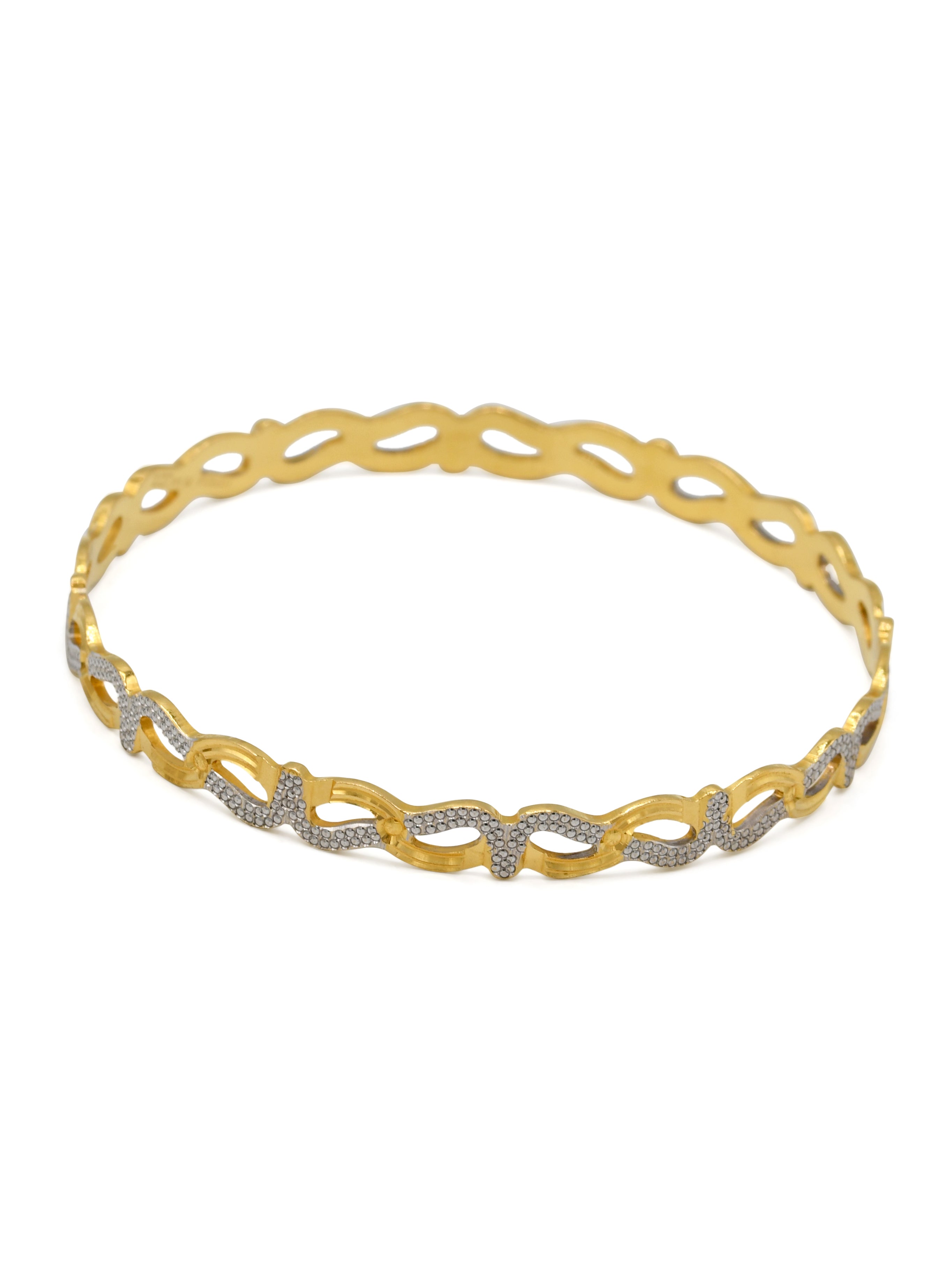 22ct Gold 2 Piece Two Tone Bangle - Roop Darshan