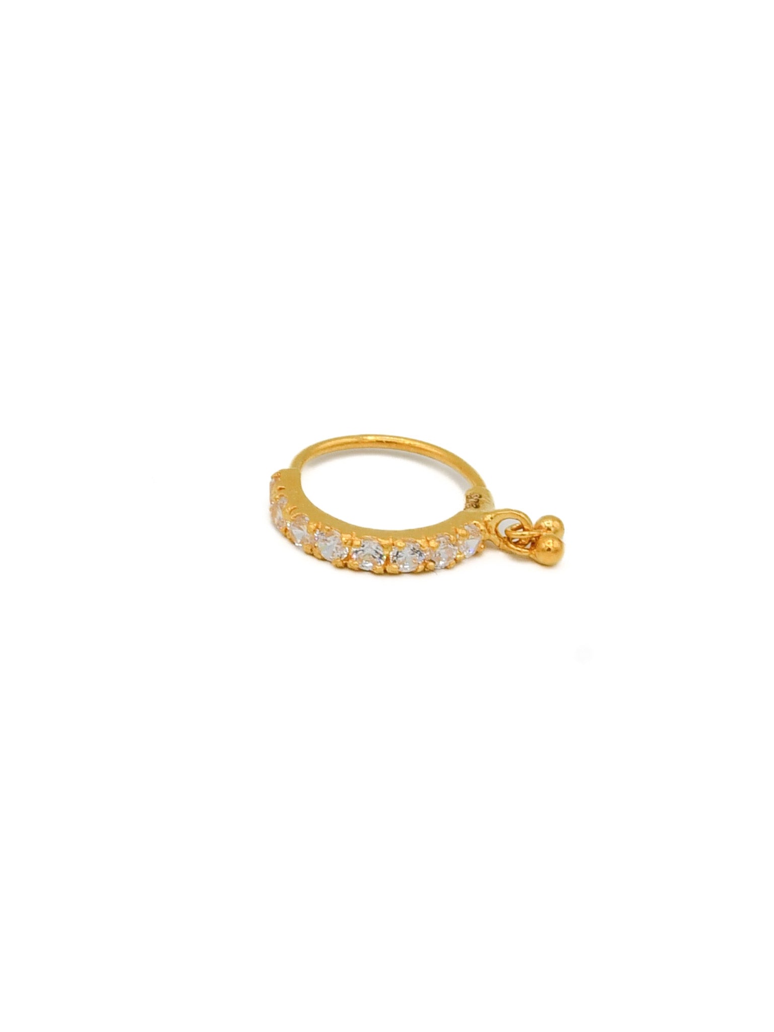 22ct Gold CZ 1 Piece Nose Ring
