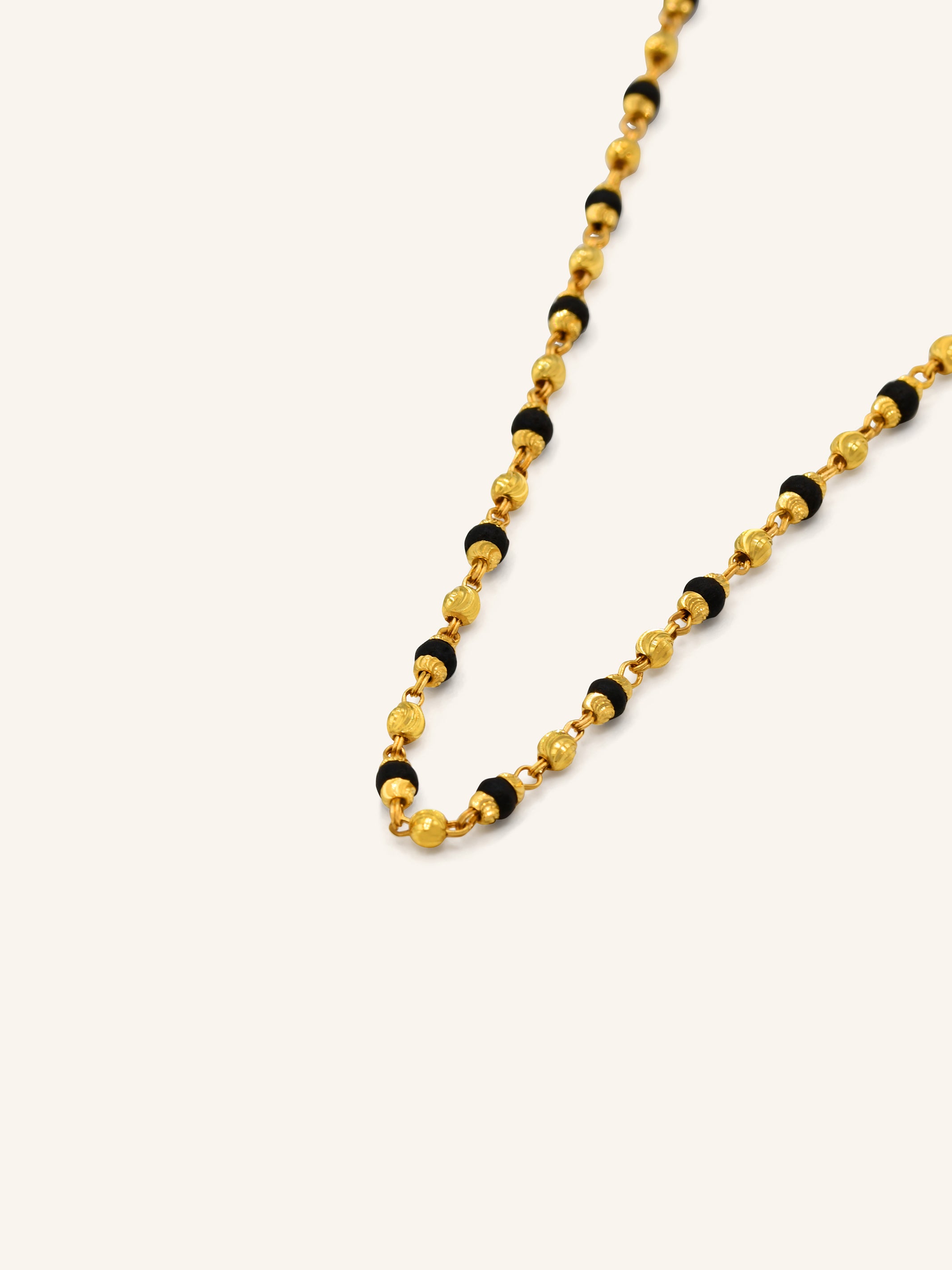 22ct Gold Black Bead Fancy Chain 10.84 GMS - Roop Darshan