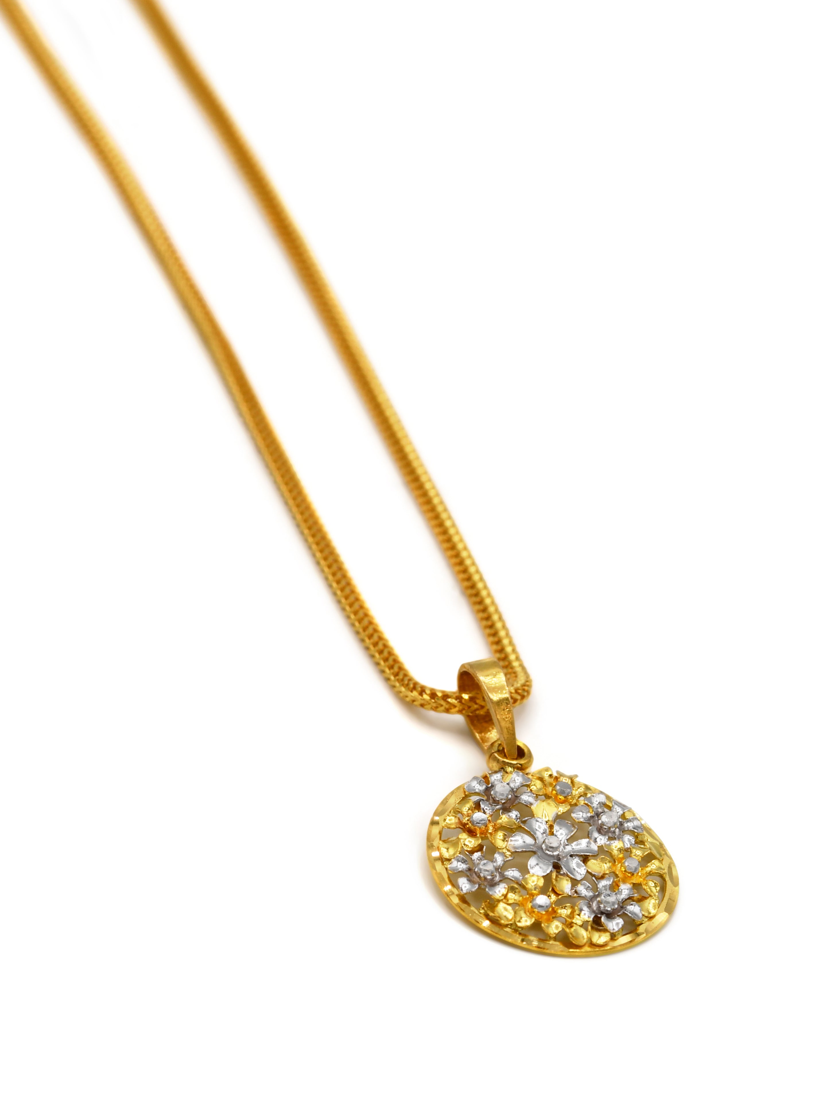 22ct Gold Two Tone Pendant Set