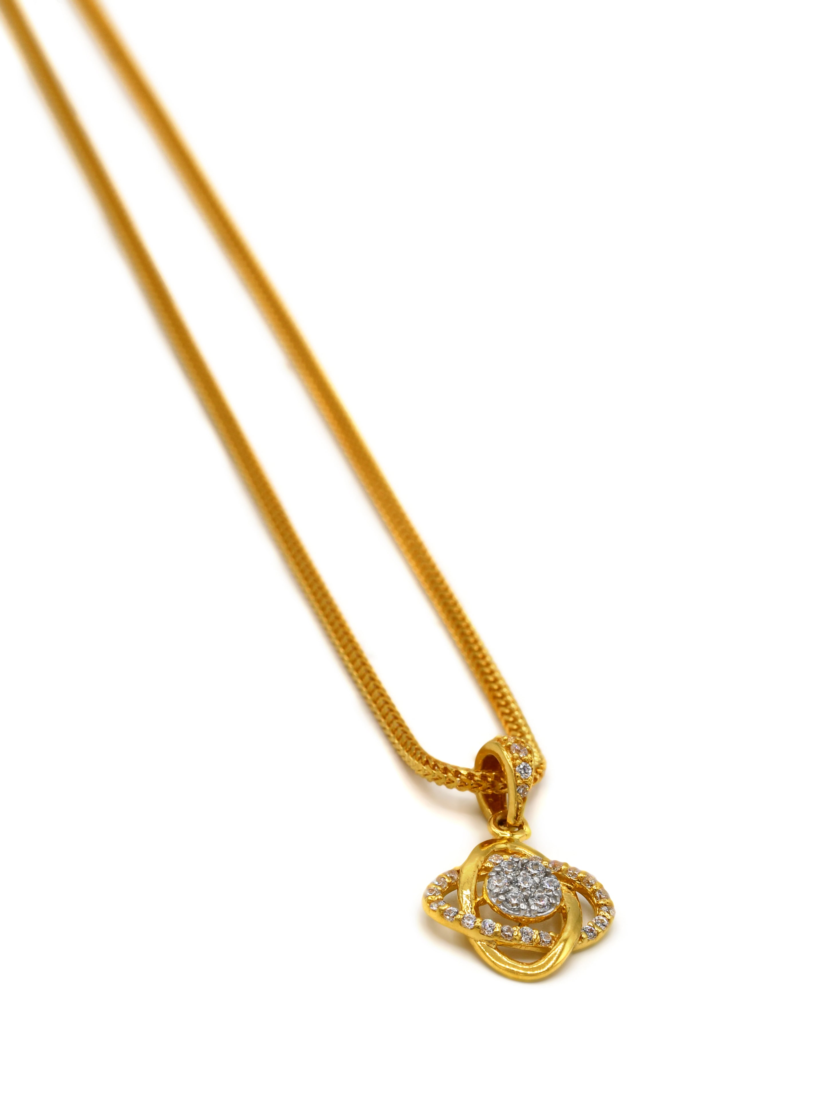 22ct Gold CZ Pendant Set