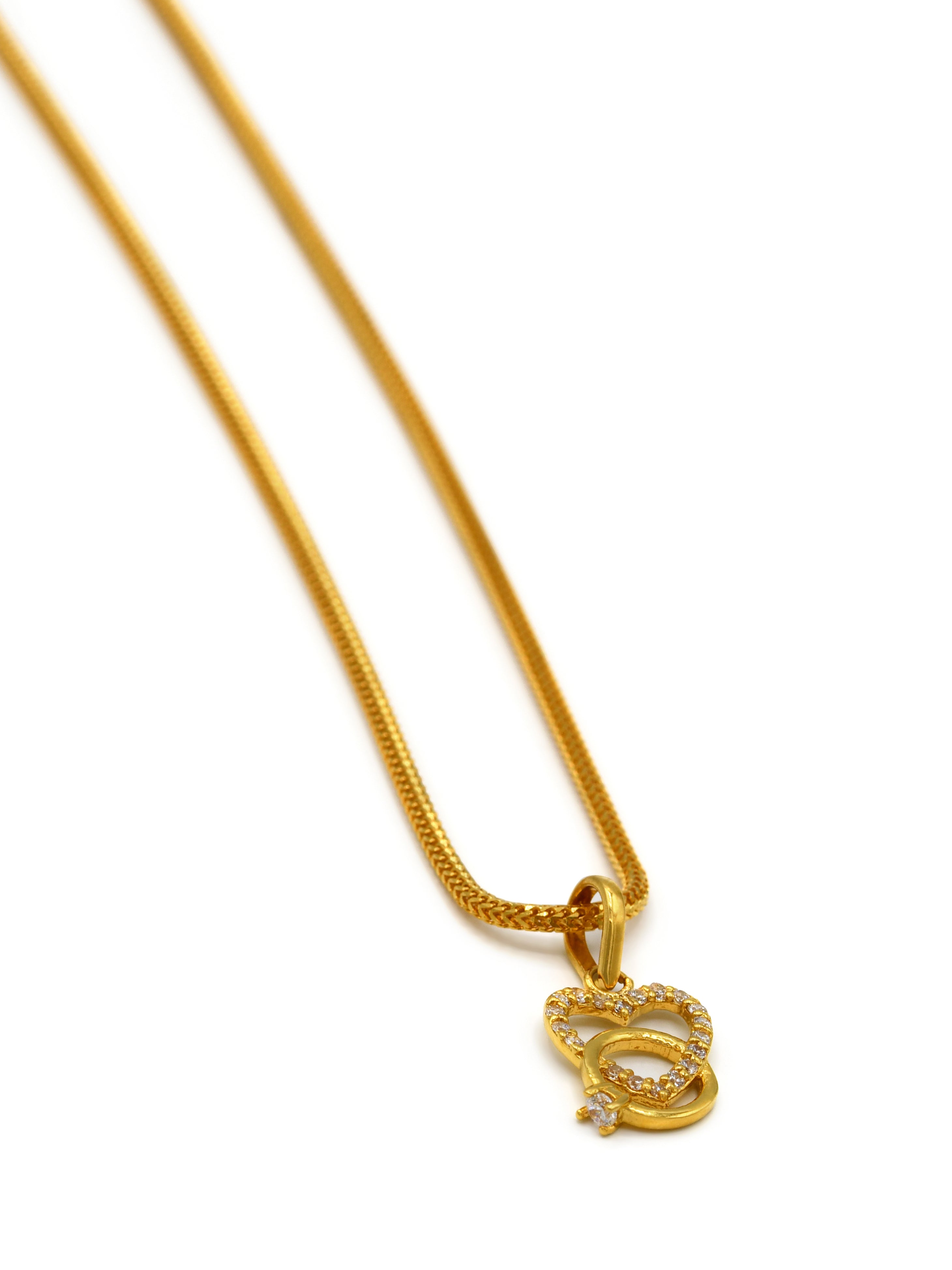 22ct Gold CZ Pendant Set