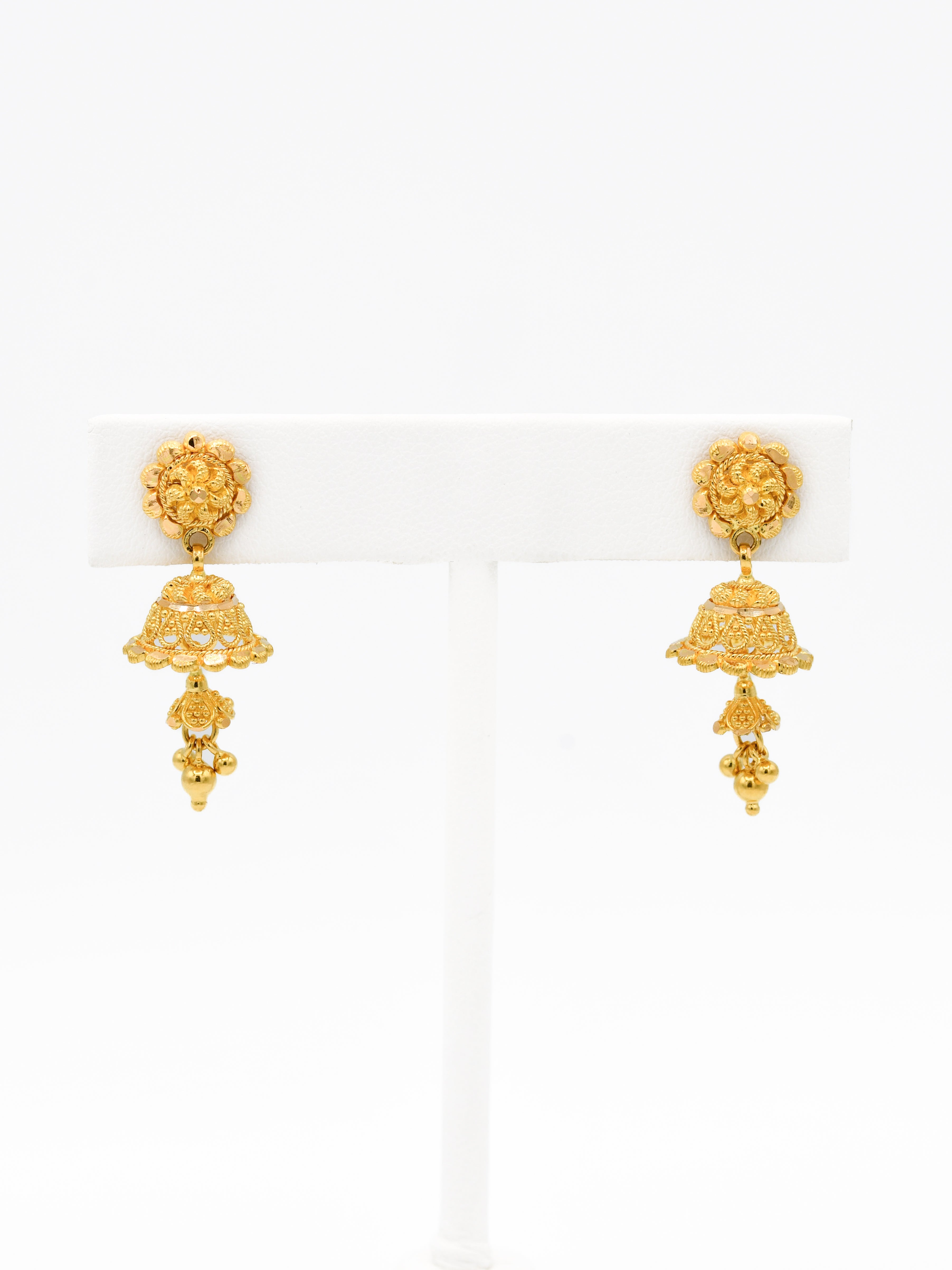 22ct Gold Jhumki Earrings - Roop Darshan