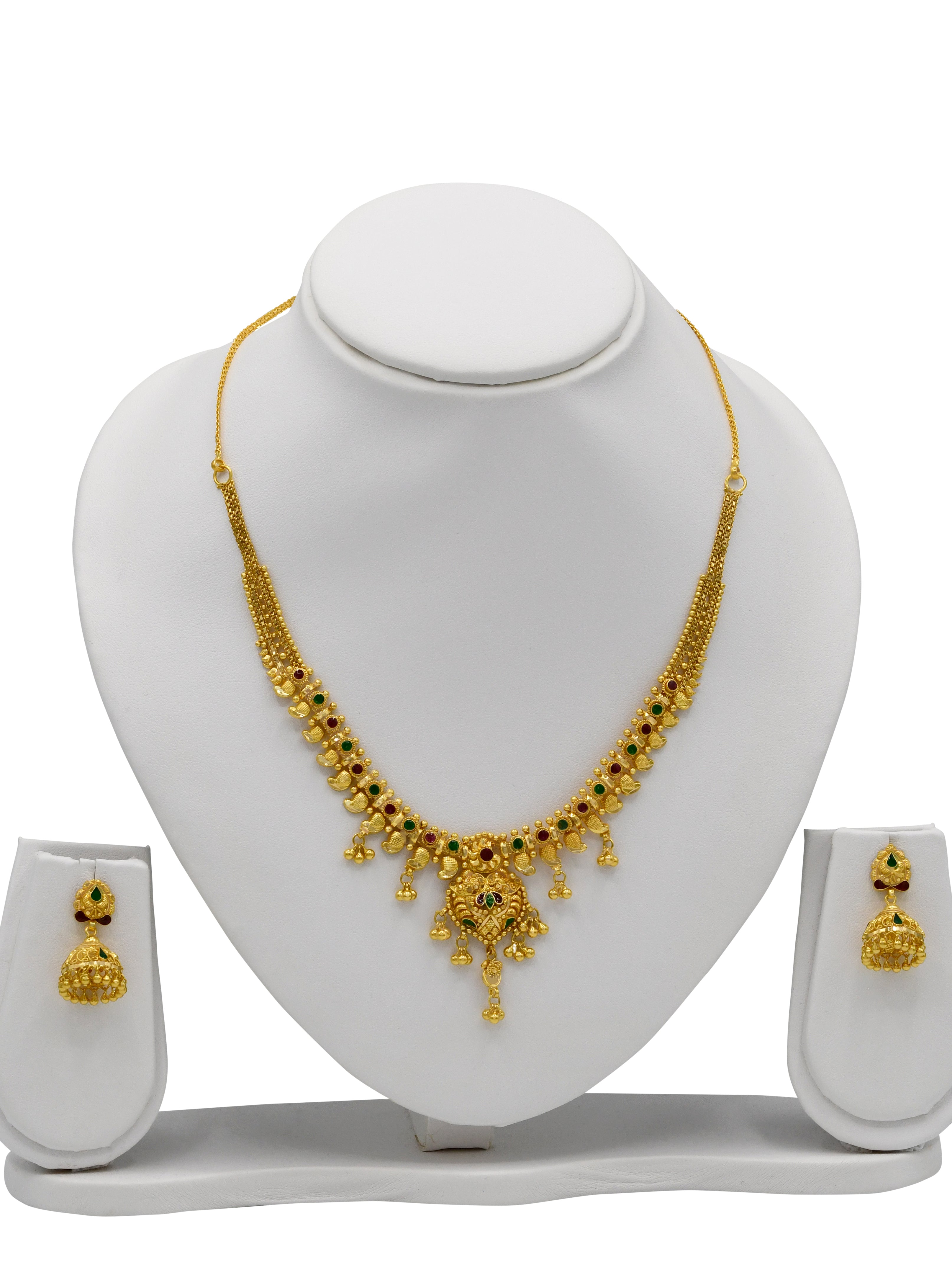 22ct Gold Minakari Necklace Set