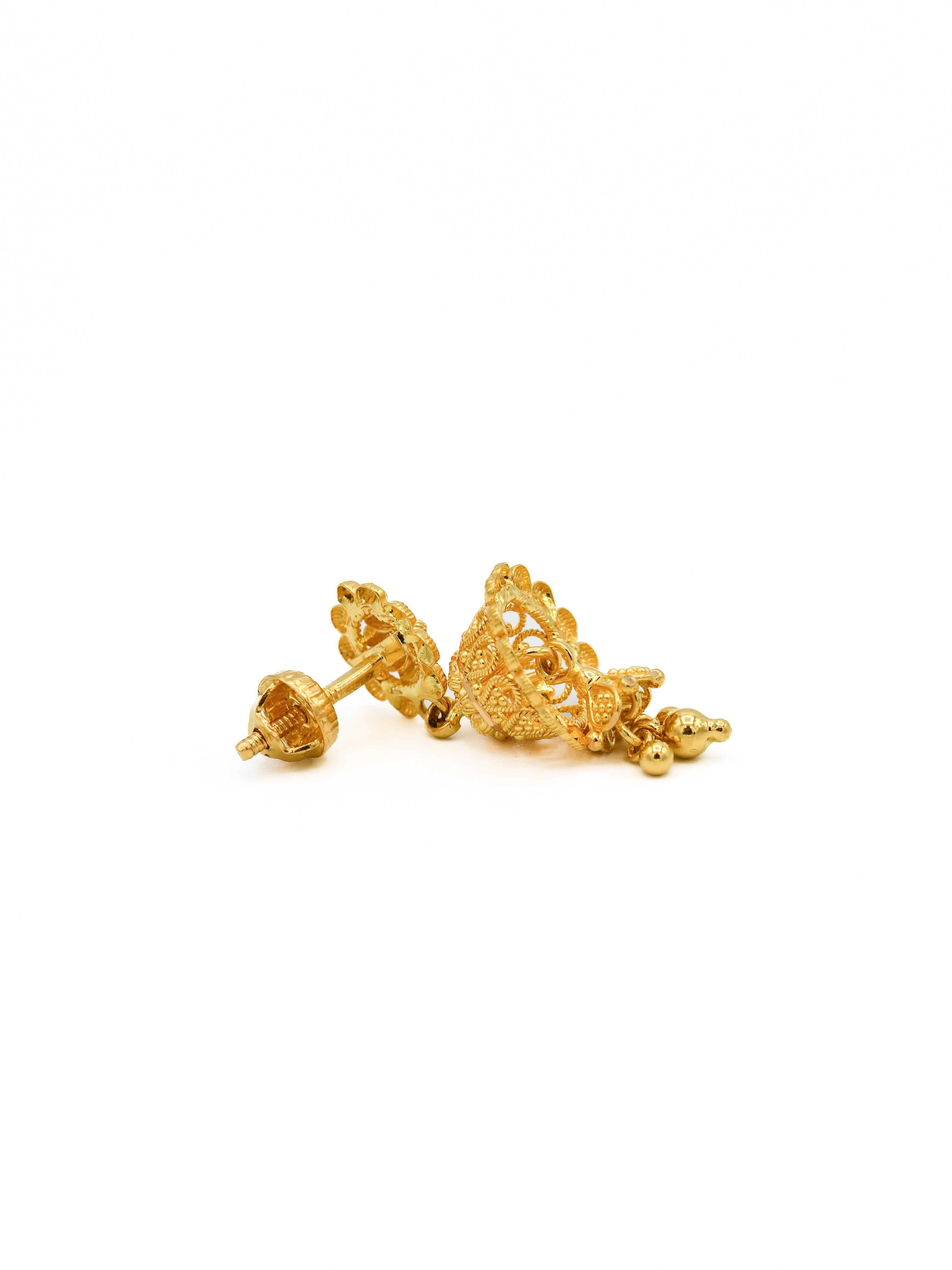 22ct Gold Jhumki Earrings - Roop Darshan