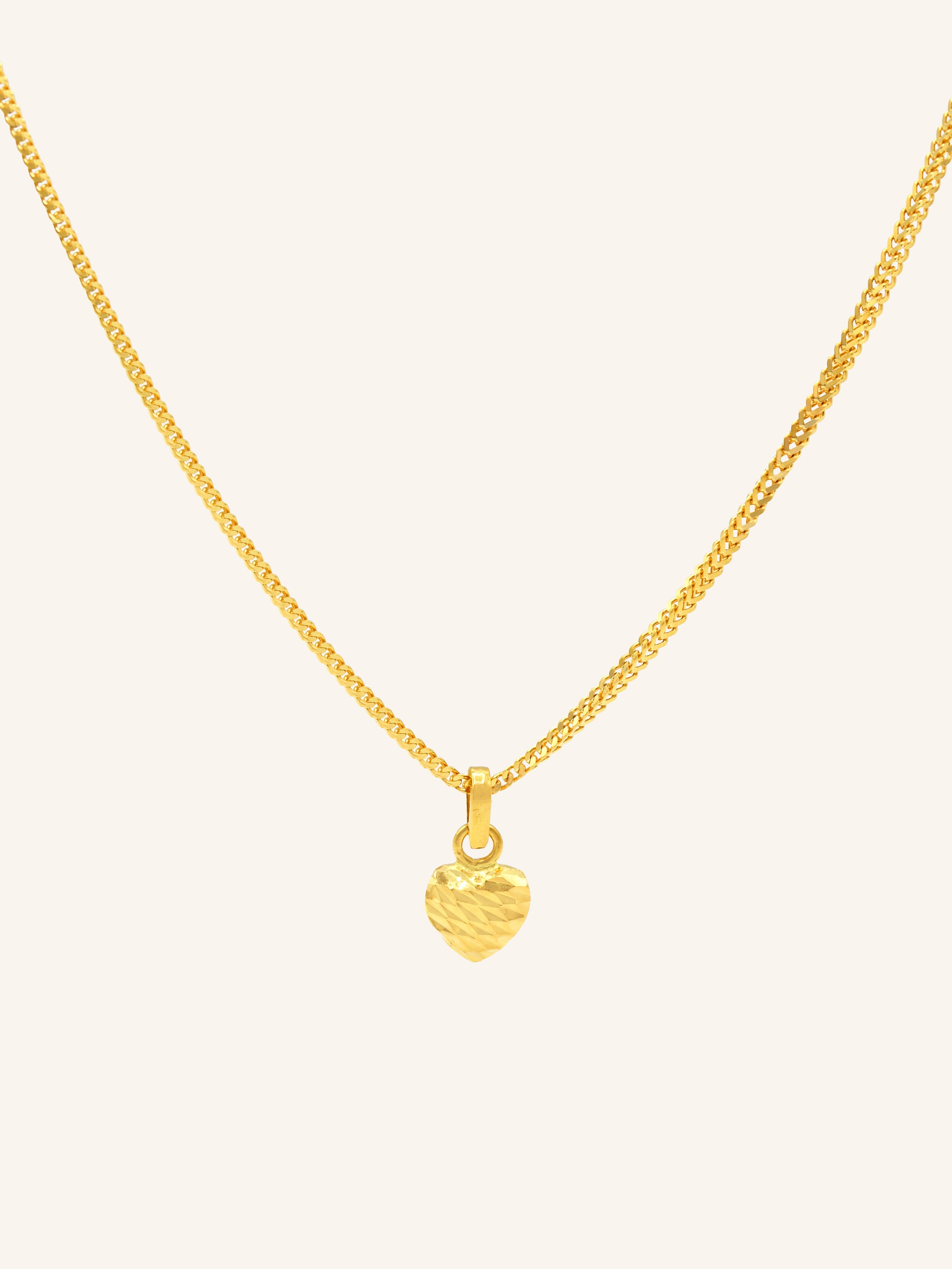 22ct Gold Heart Pendant 0.78 GMS - Roop Darshan