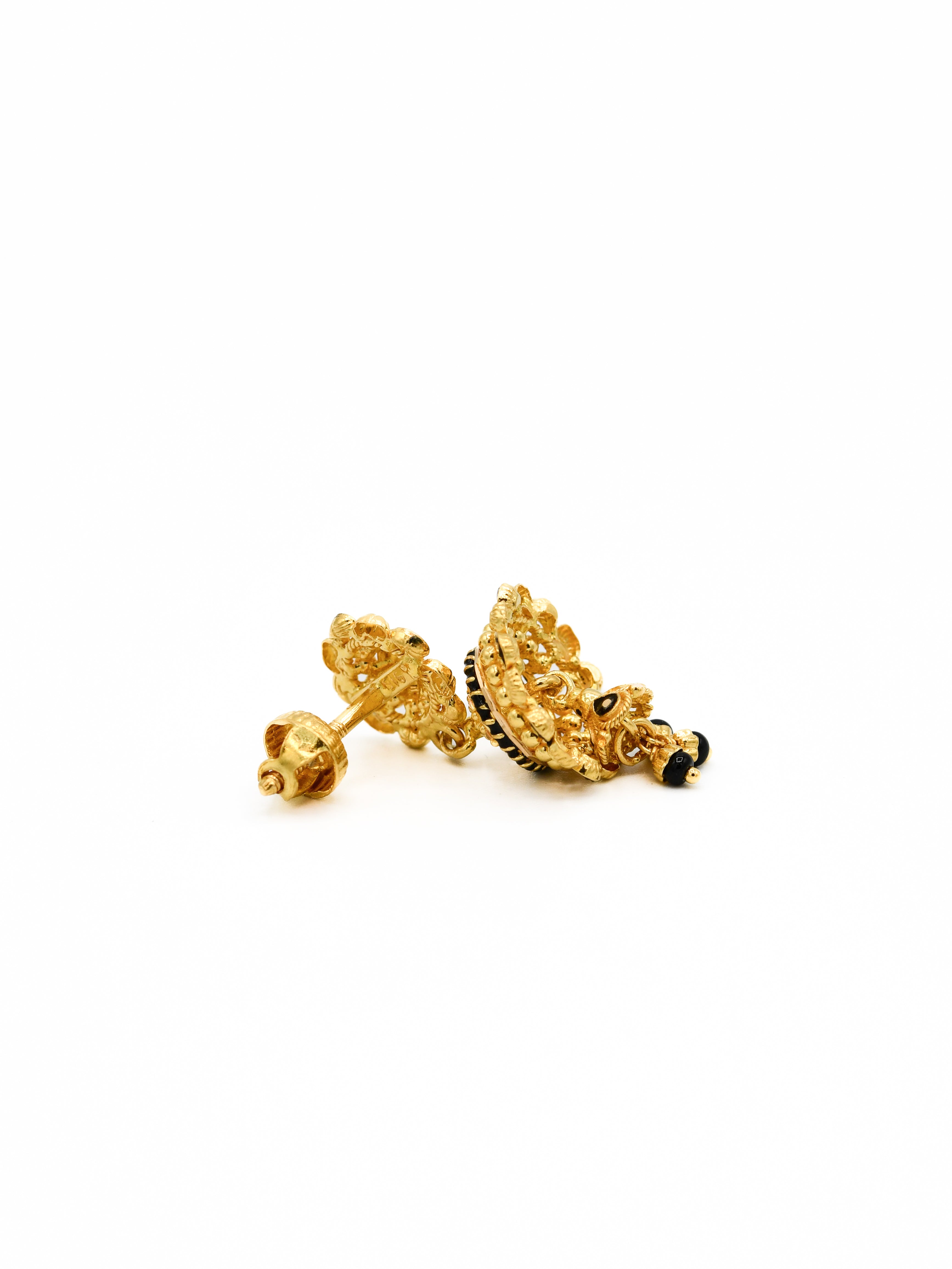 22ct Gold Mina Jhumki Earrings - Roop Darshan