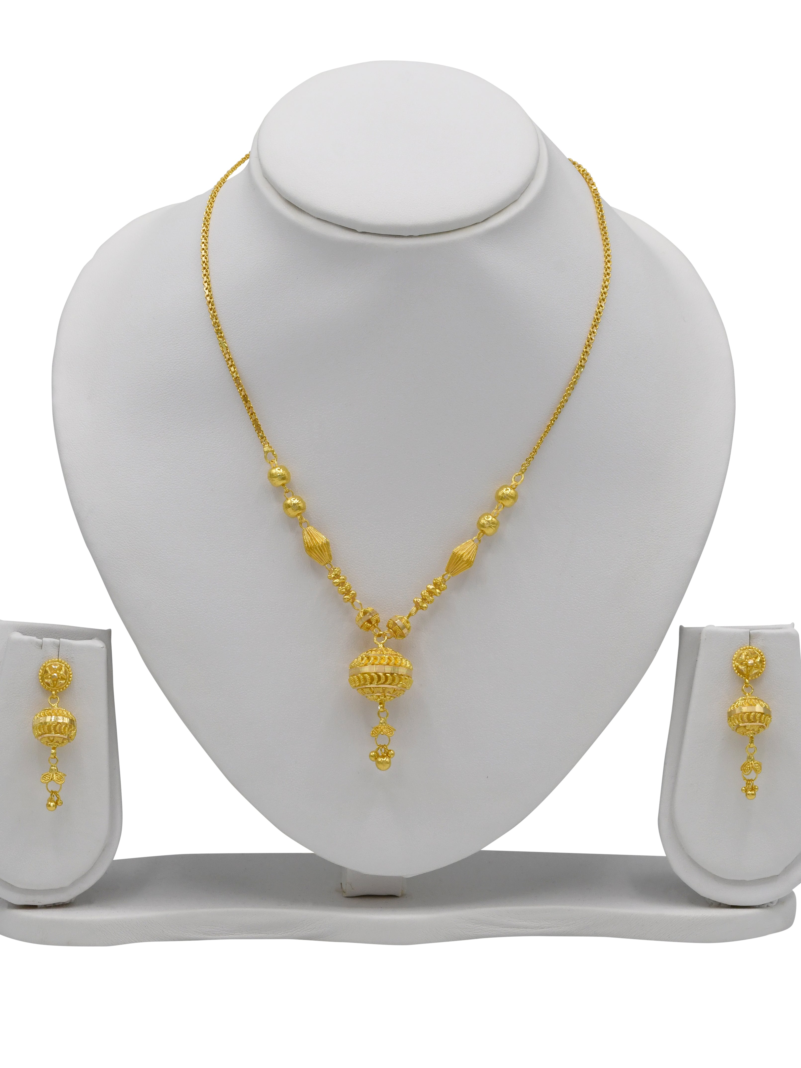 22ct Gold Ball Necklace Set