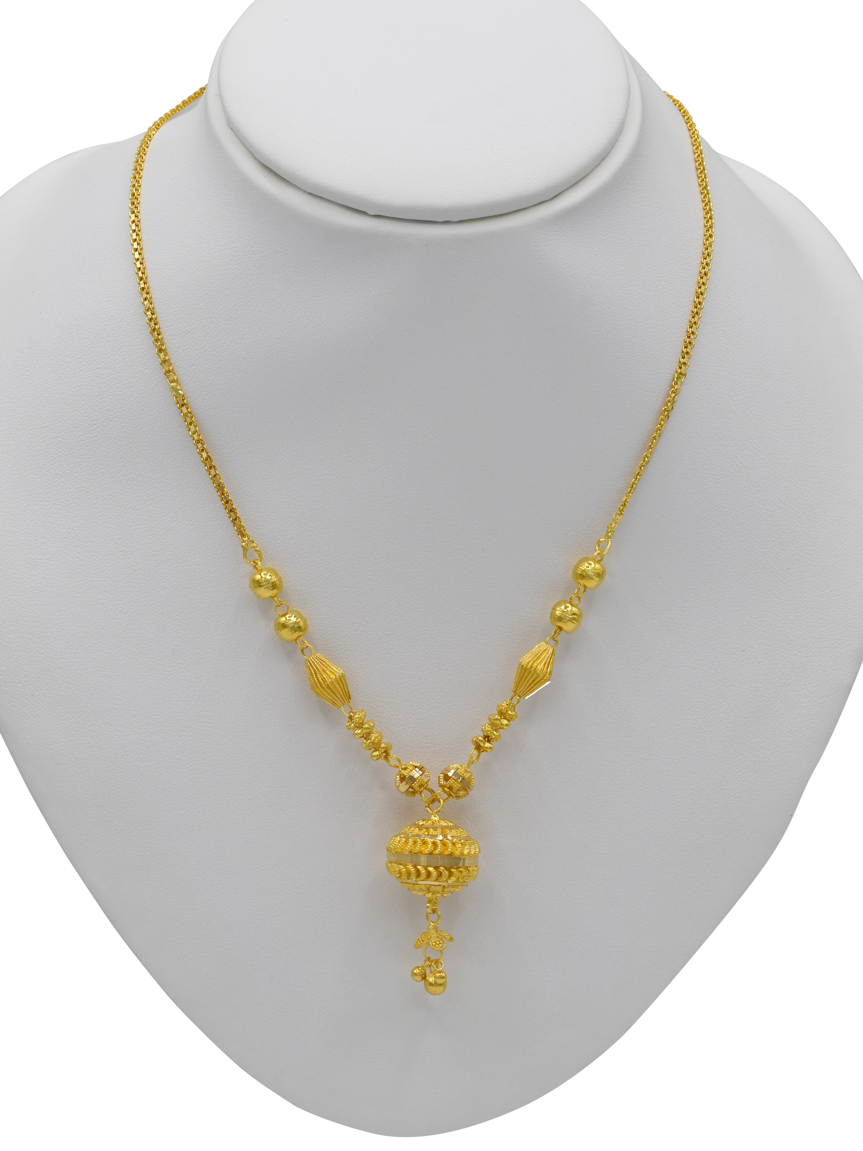 22ct Gold Ball Necklace Set
