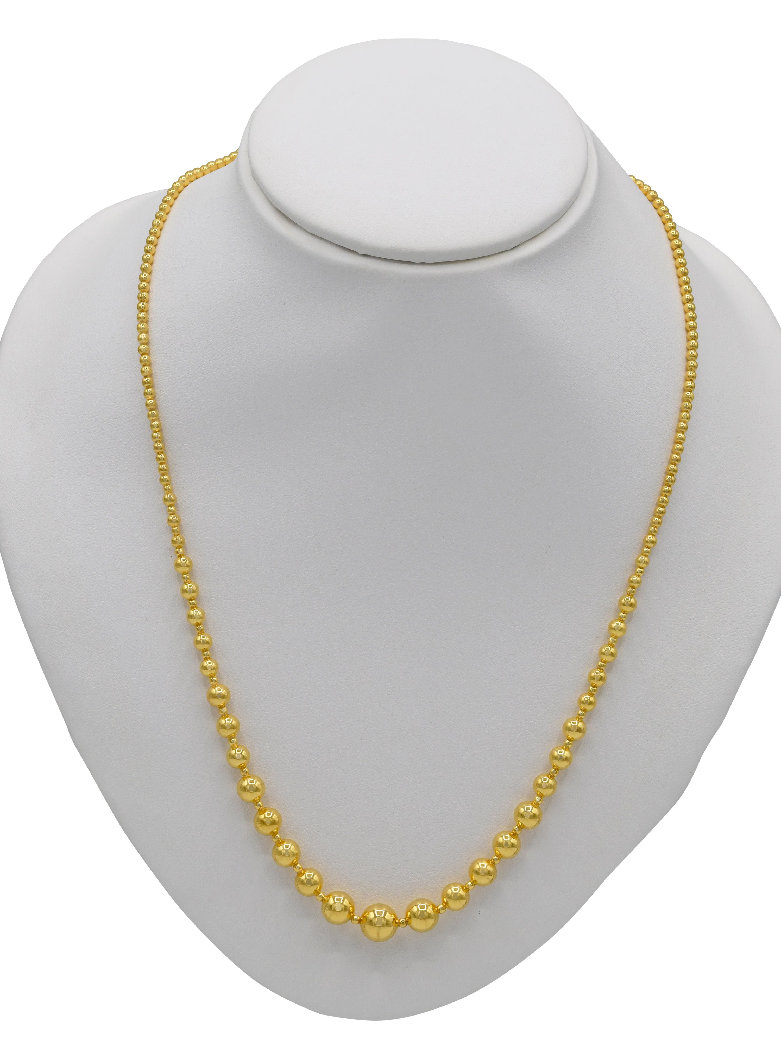 22ct Gold Ball Necklace Set - Roop Darshan