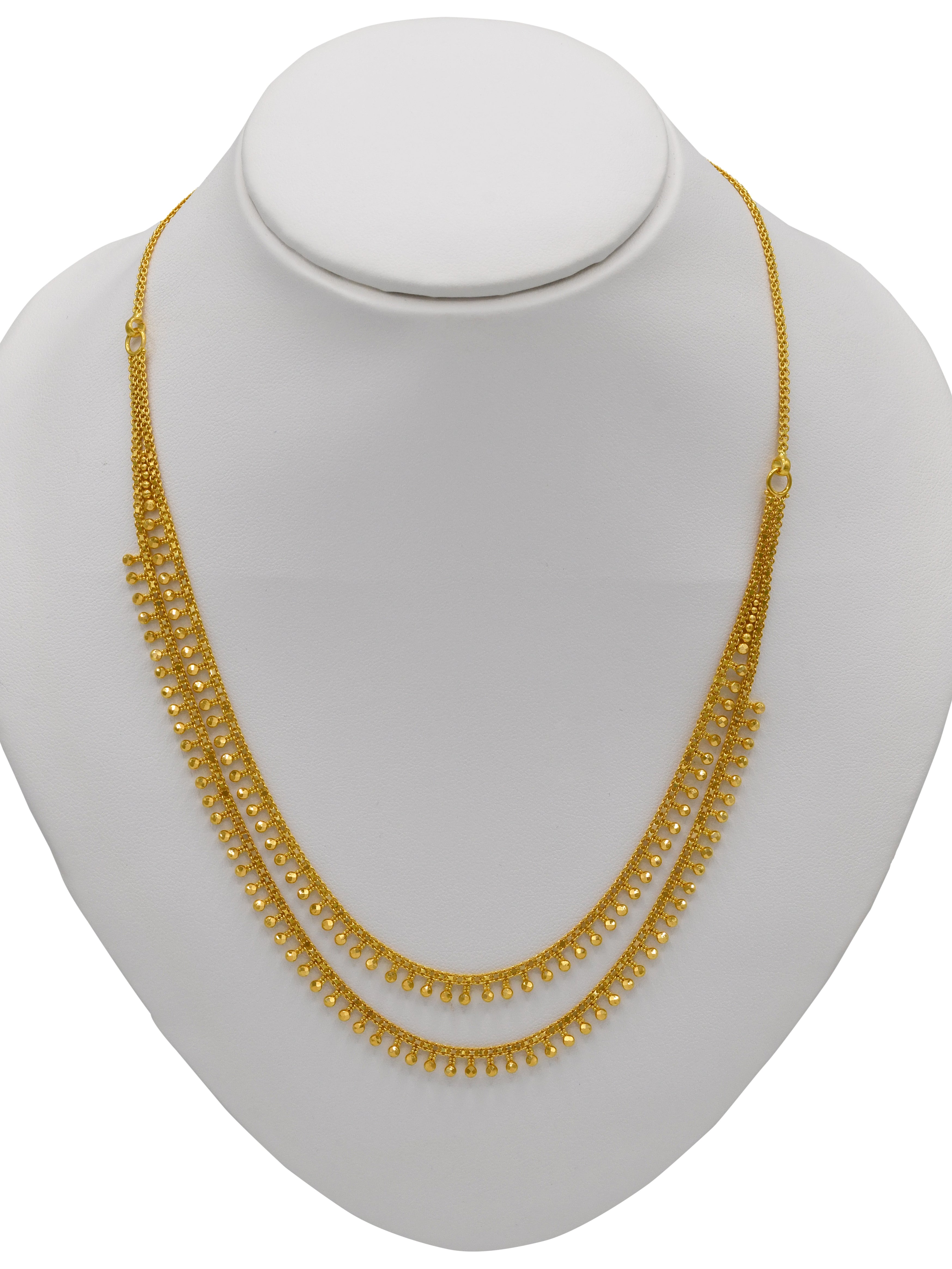 22ct Gold 2 Row Necklace Set