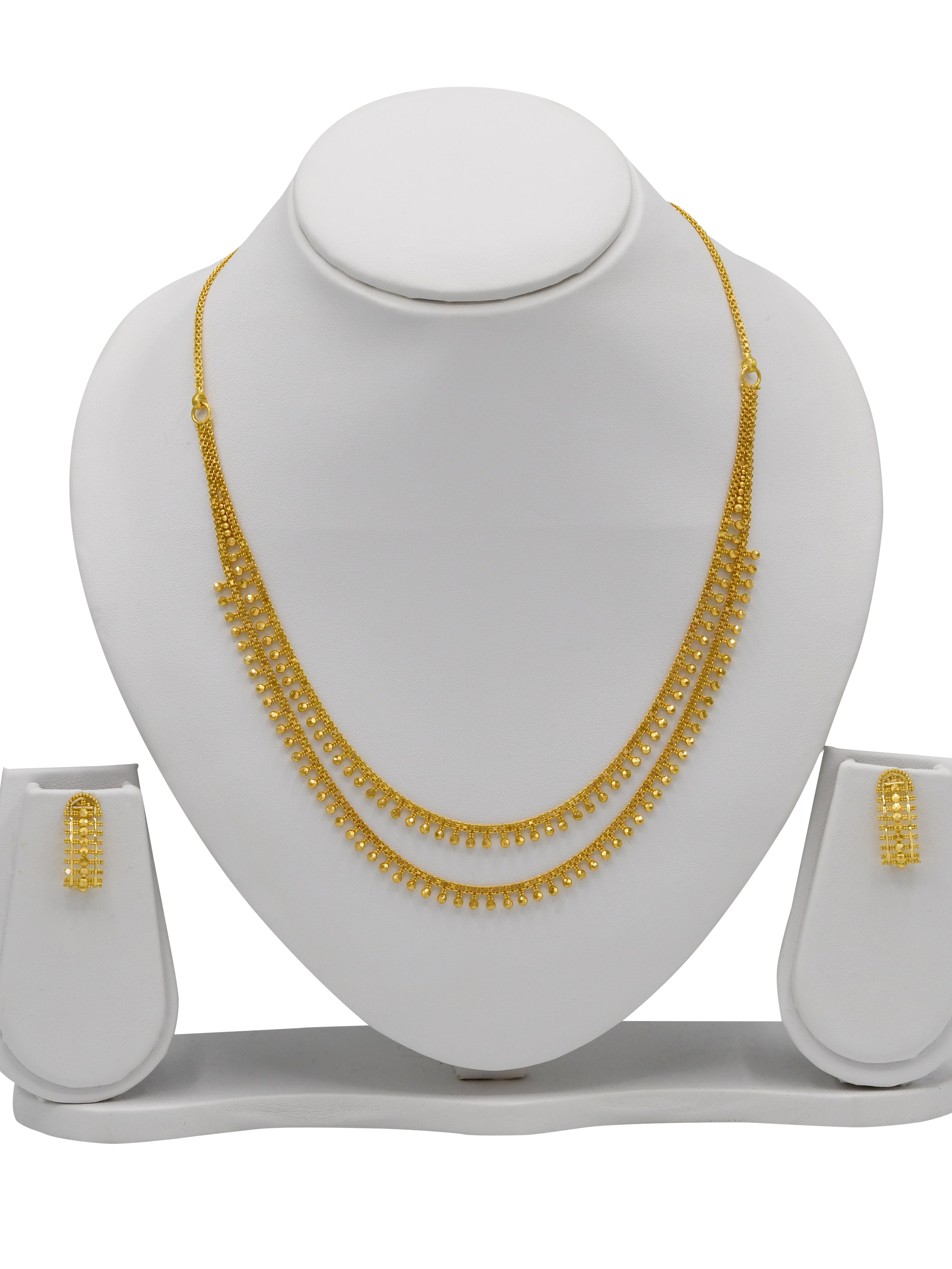 22ct Gold 2 Row Necklace Set