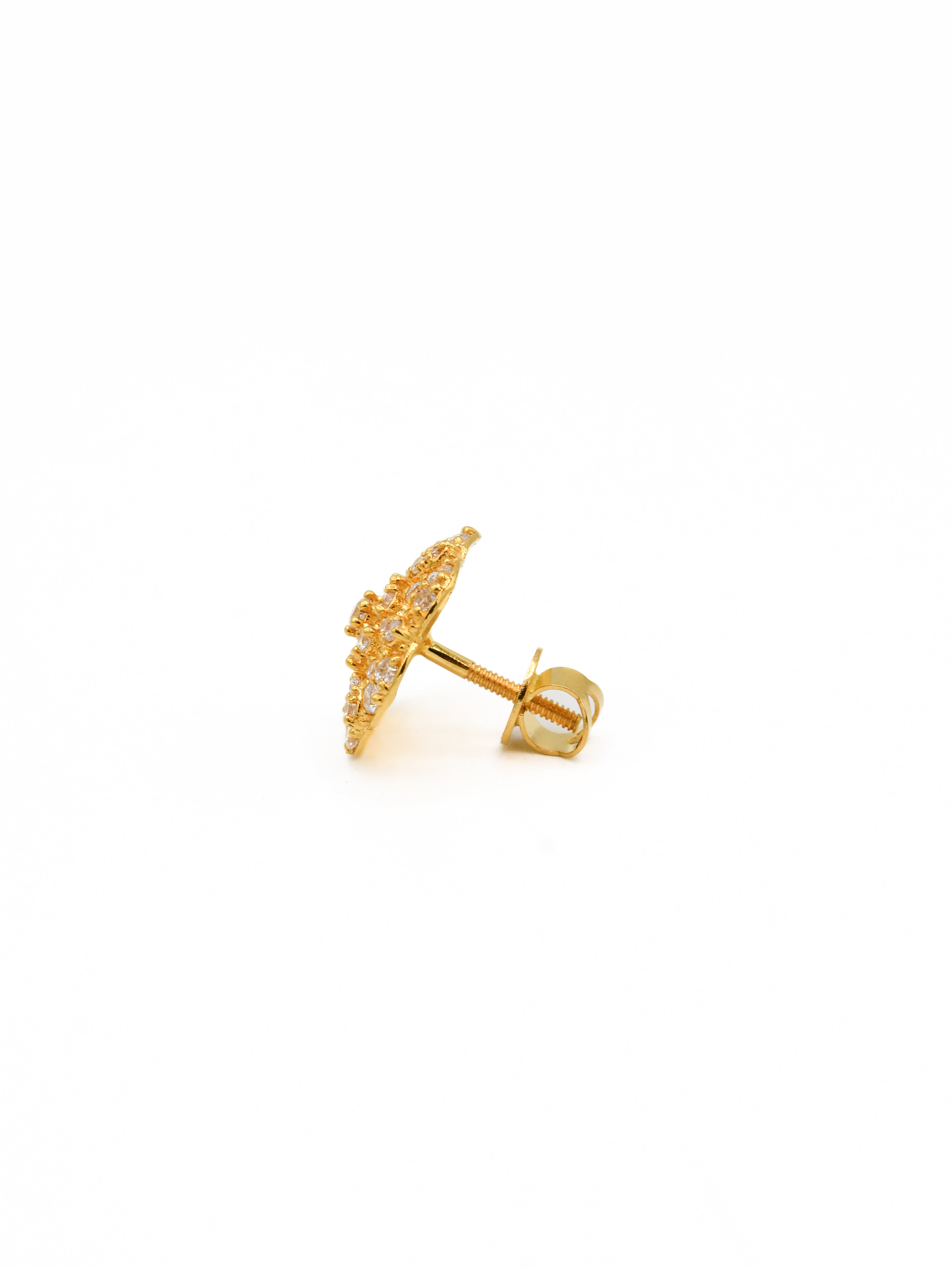 22ct Gold CZ Stud Earrings - Roop Darshan