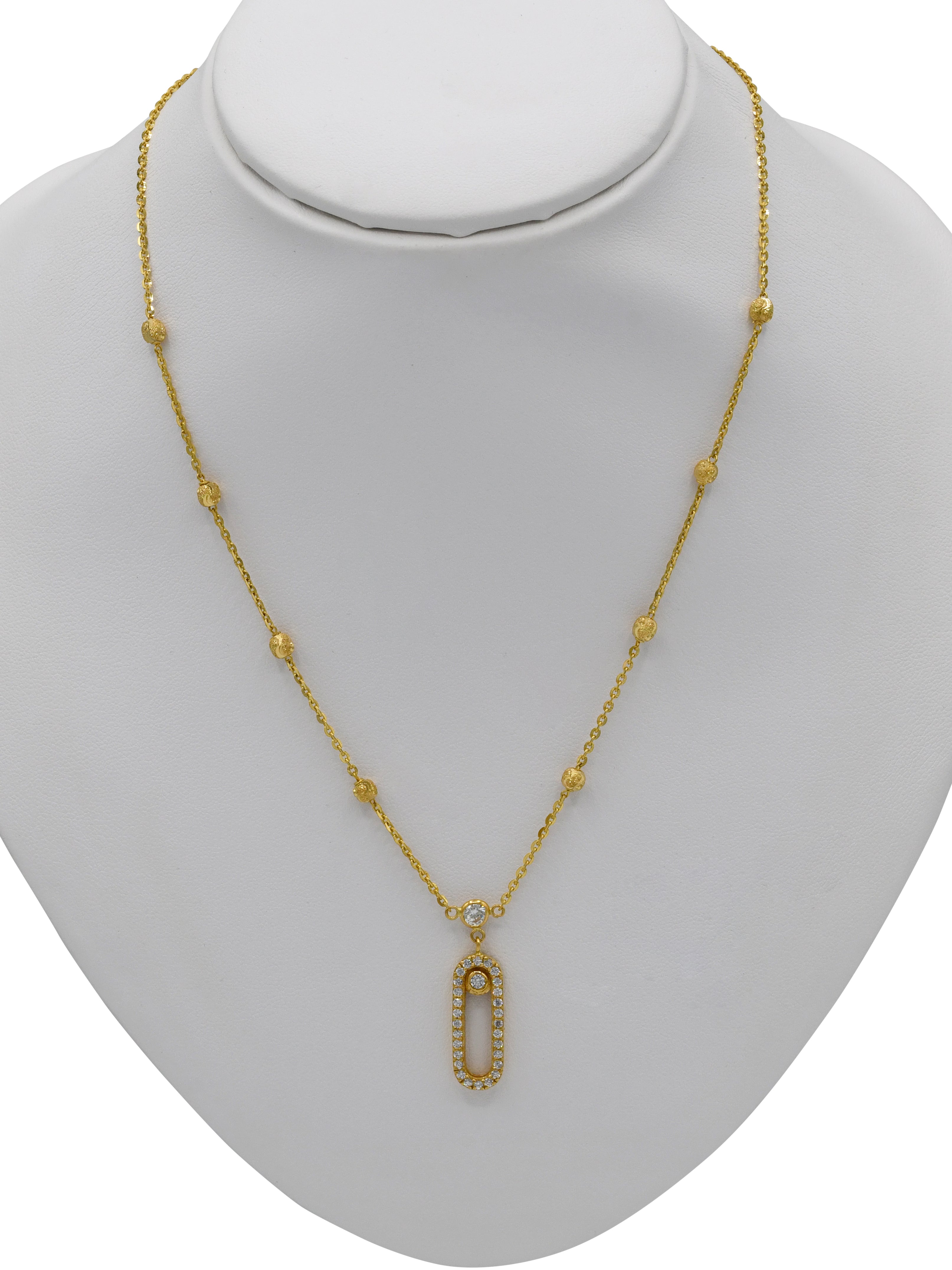 22ct Gold CZ Necklace Set