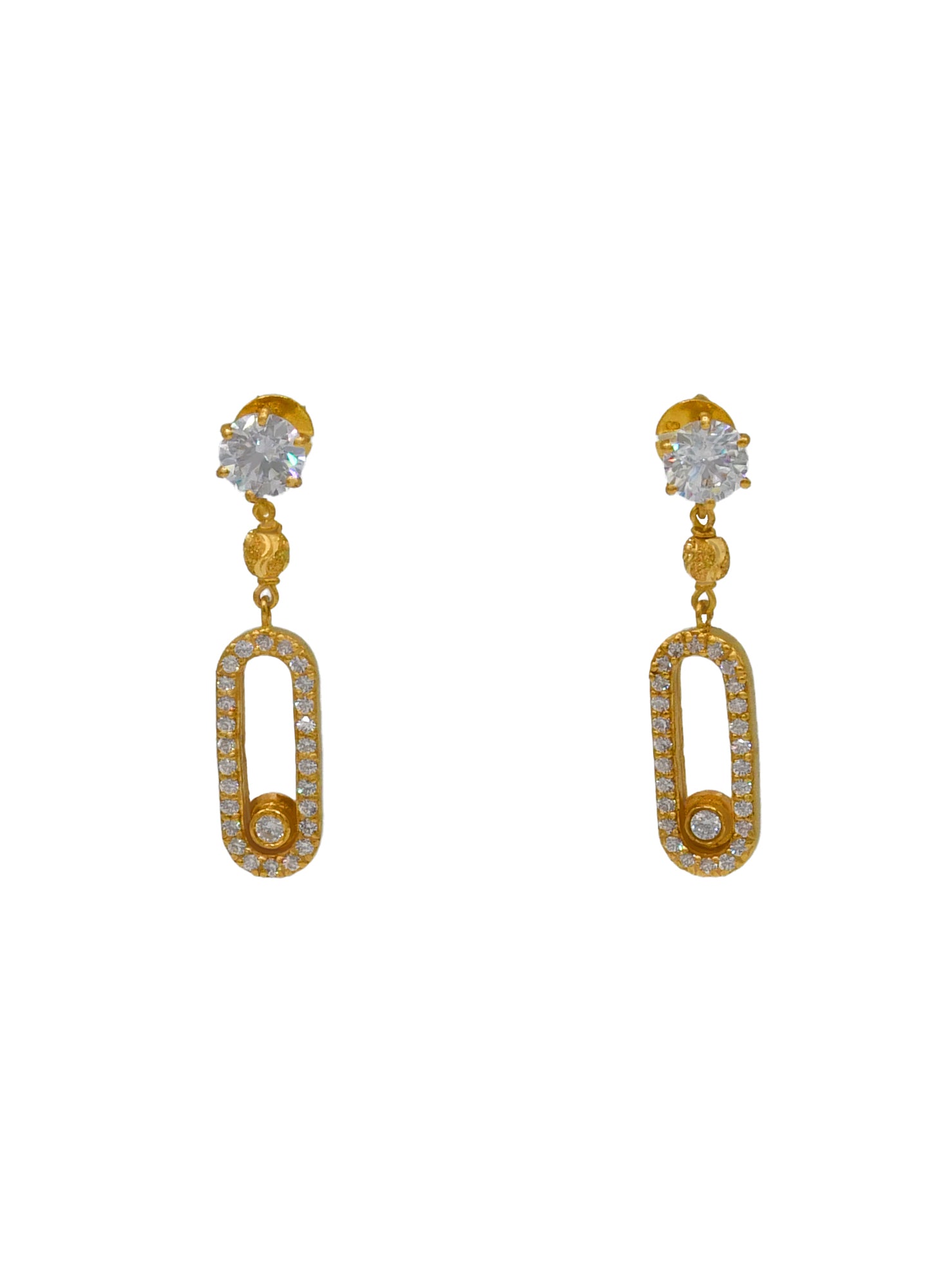 22ct Gold CZ Necklace Set - Roop Darshan