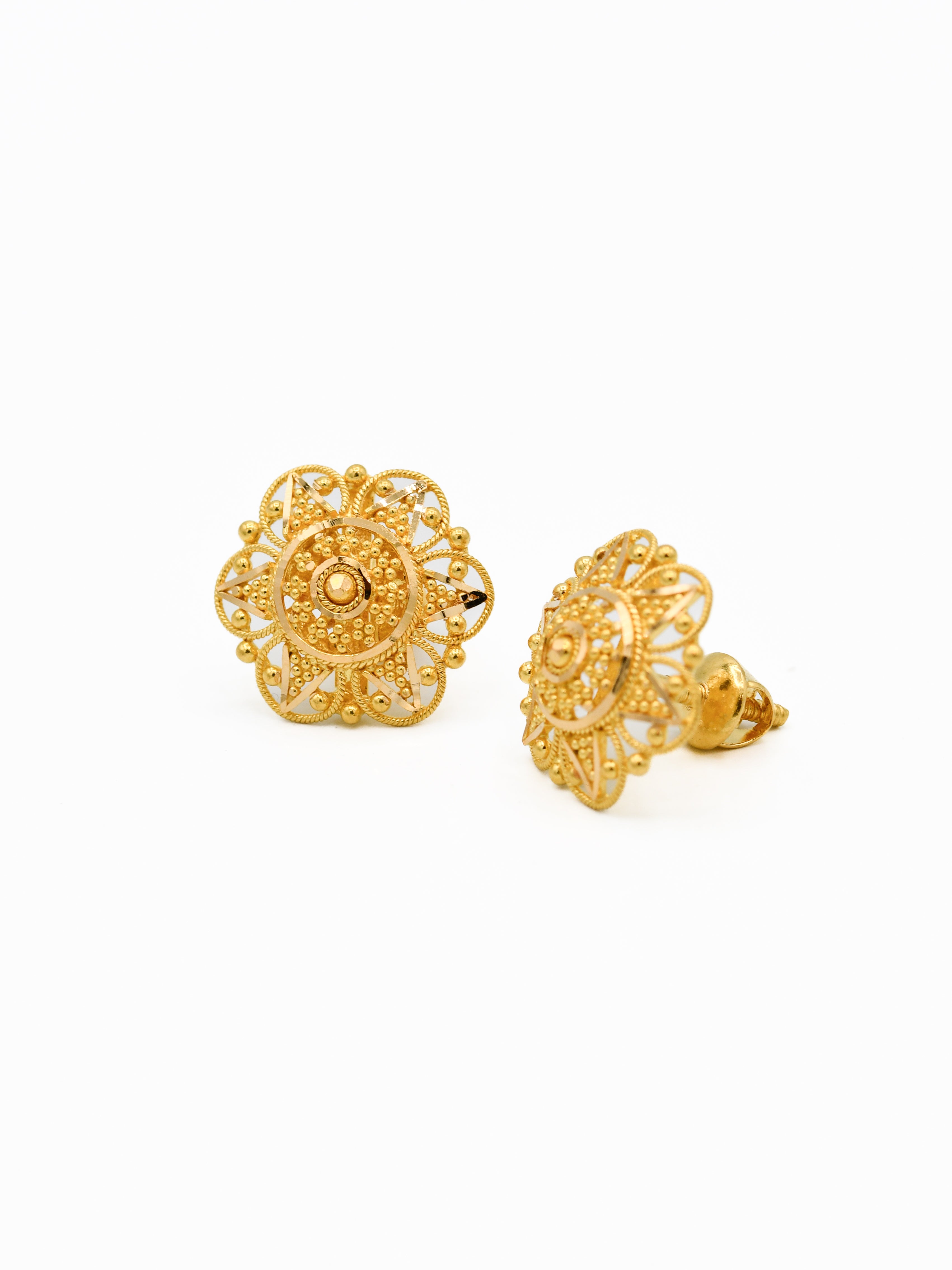22ct Gold Stud Earrings - Roop Darshan