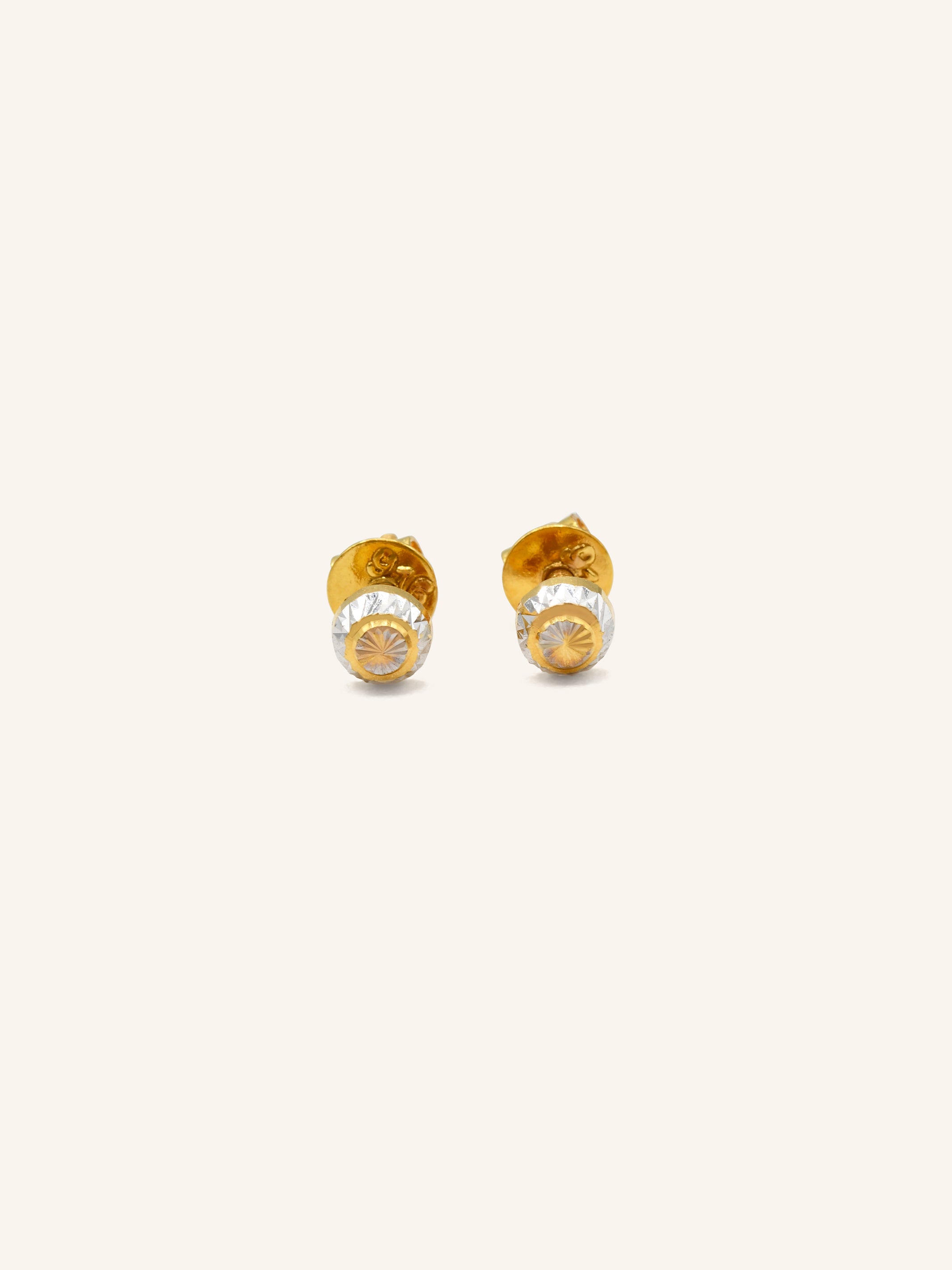22ct Gold Two Tone Stud Earring 1.19 GMS - Roop Darshan
