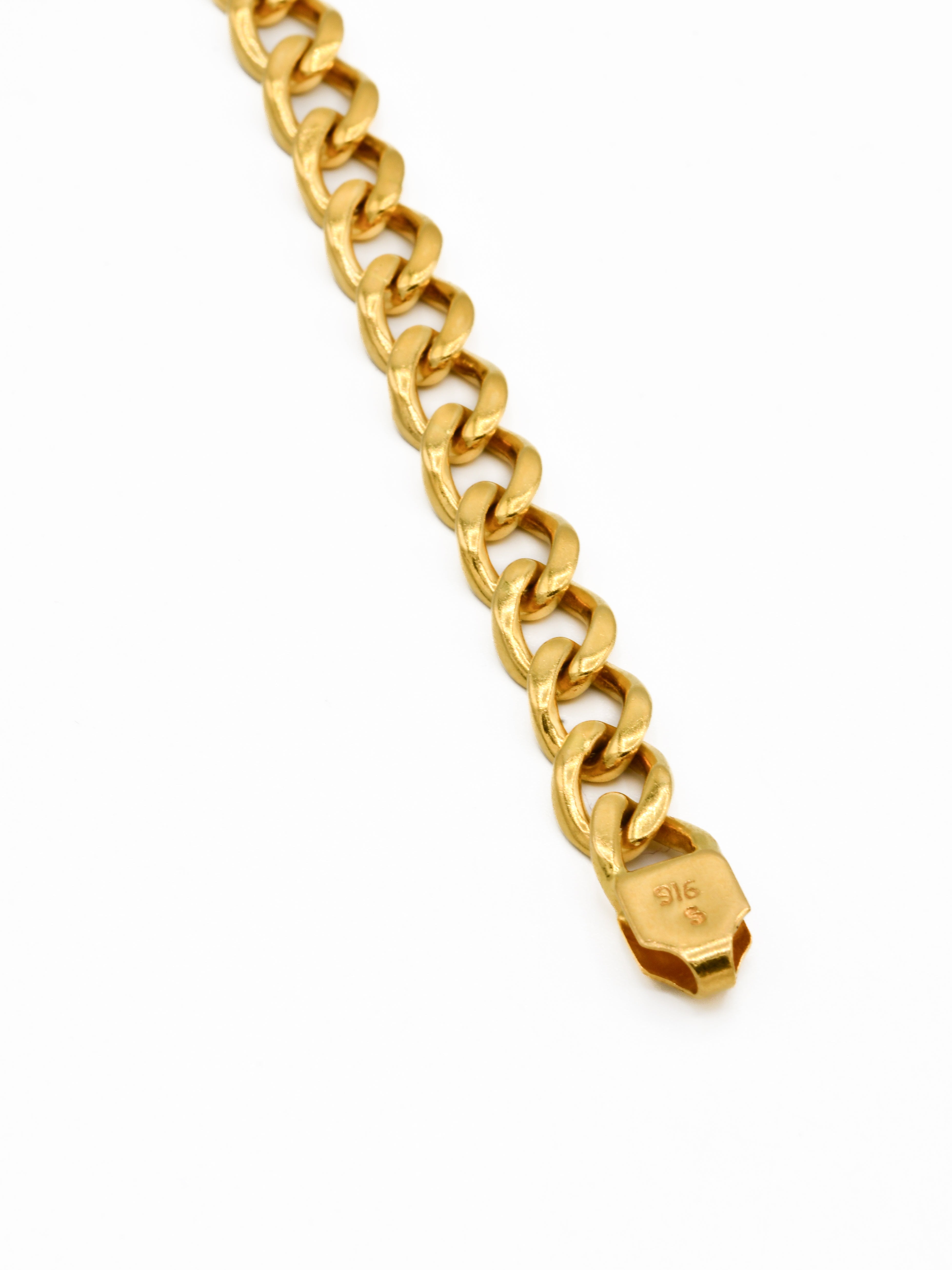 22ct Gold Curb Mens Bracelet - Roop Darshan