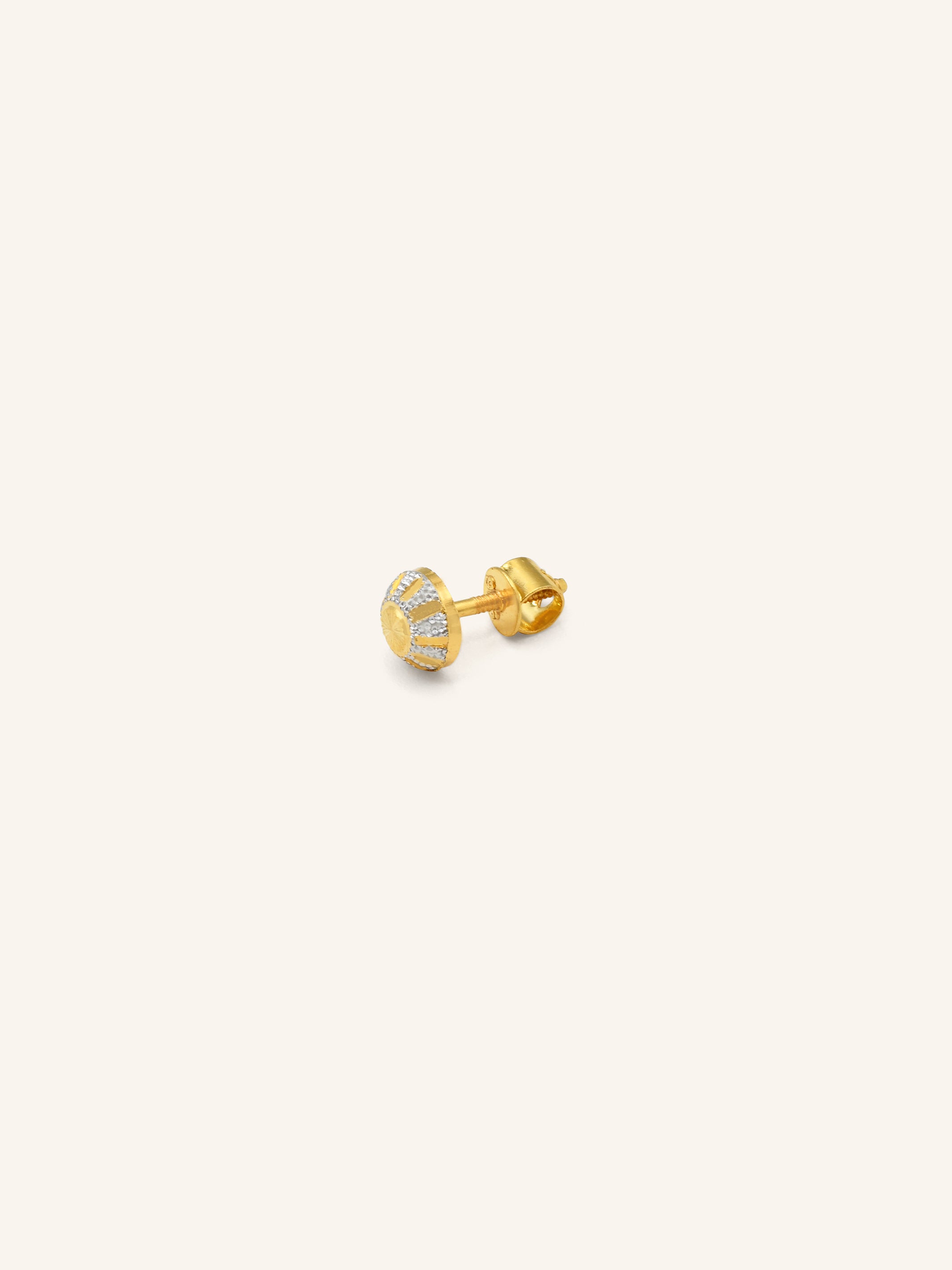 22ct Gold Two Tone Stud Earring 1.83 GMS - Roop Darshan