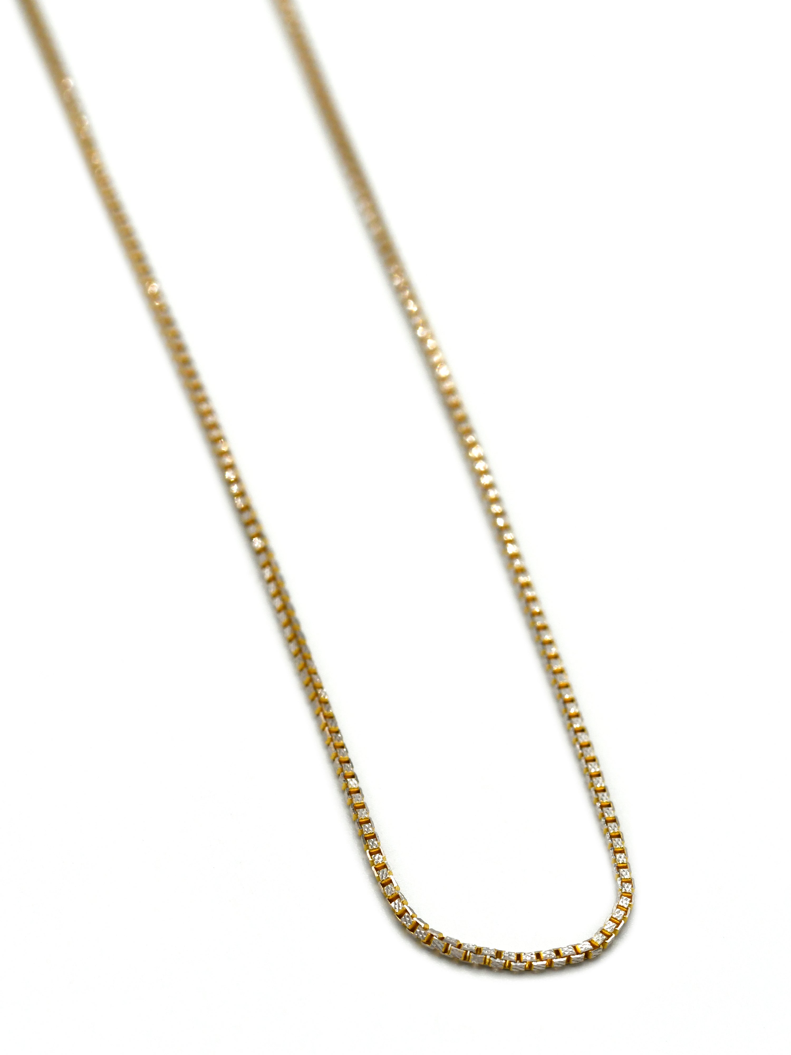 22ct Gold Two Tone Box Chain - Roop Darshan