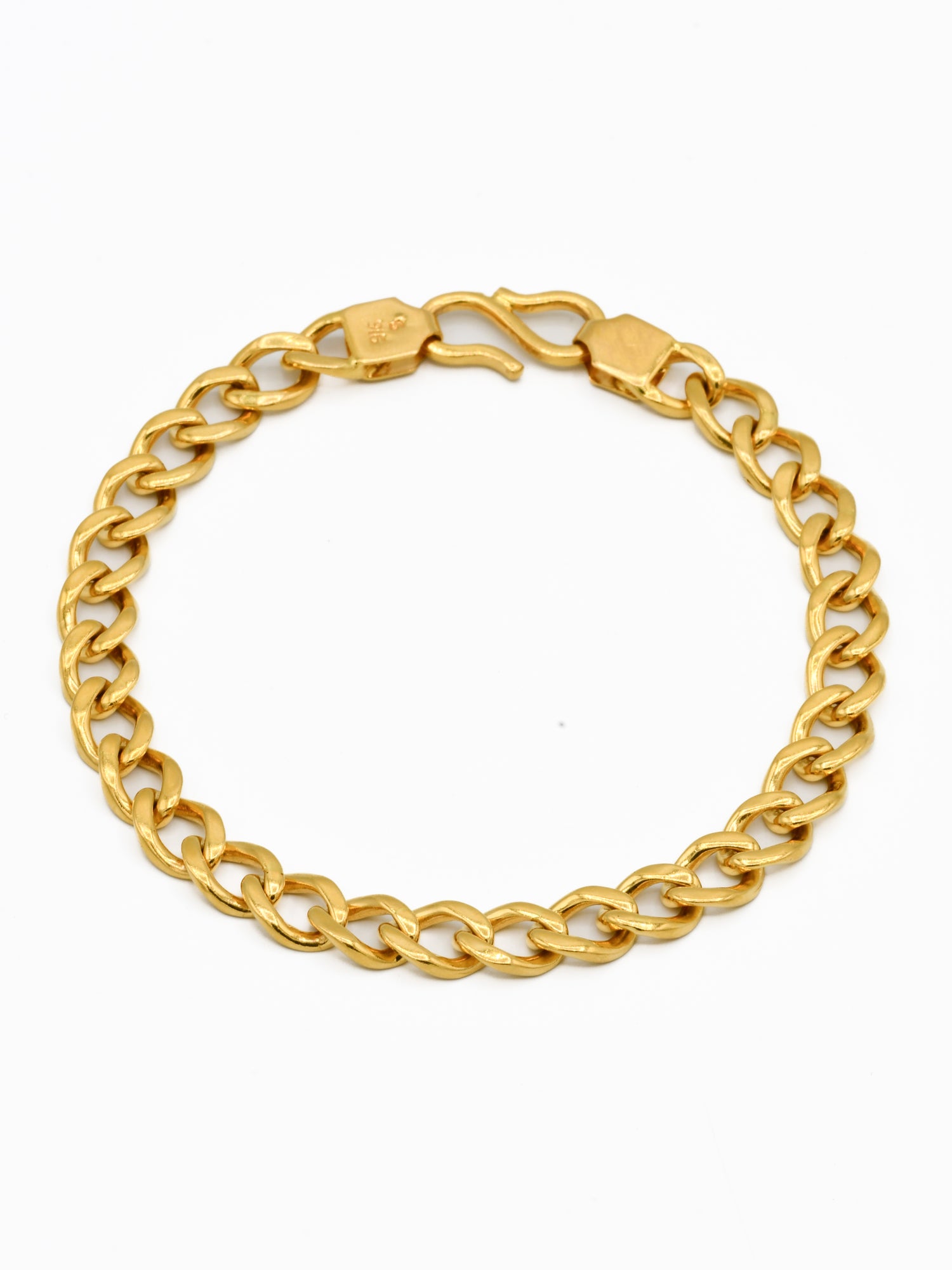 22ct Gold Curb Mens Bracelet - Roop Darshan