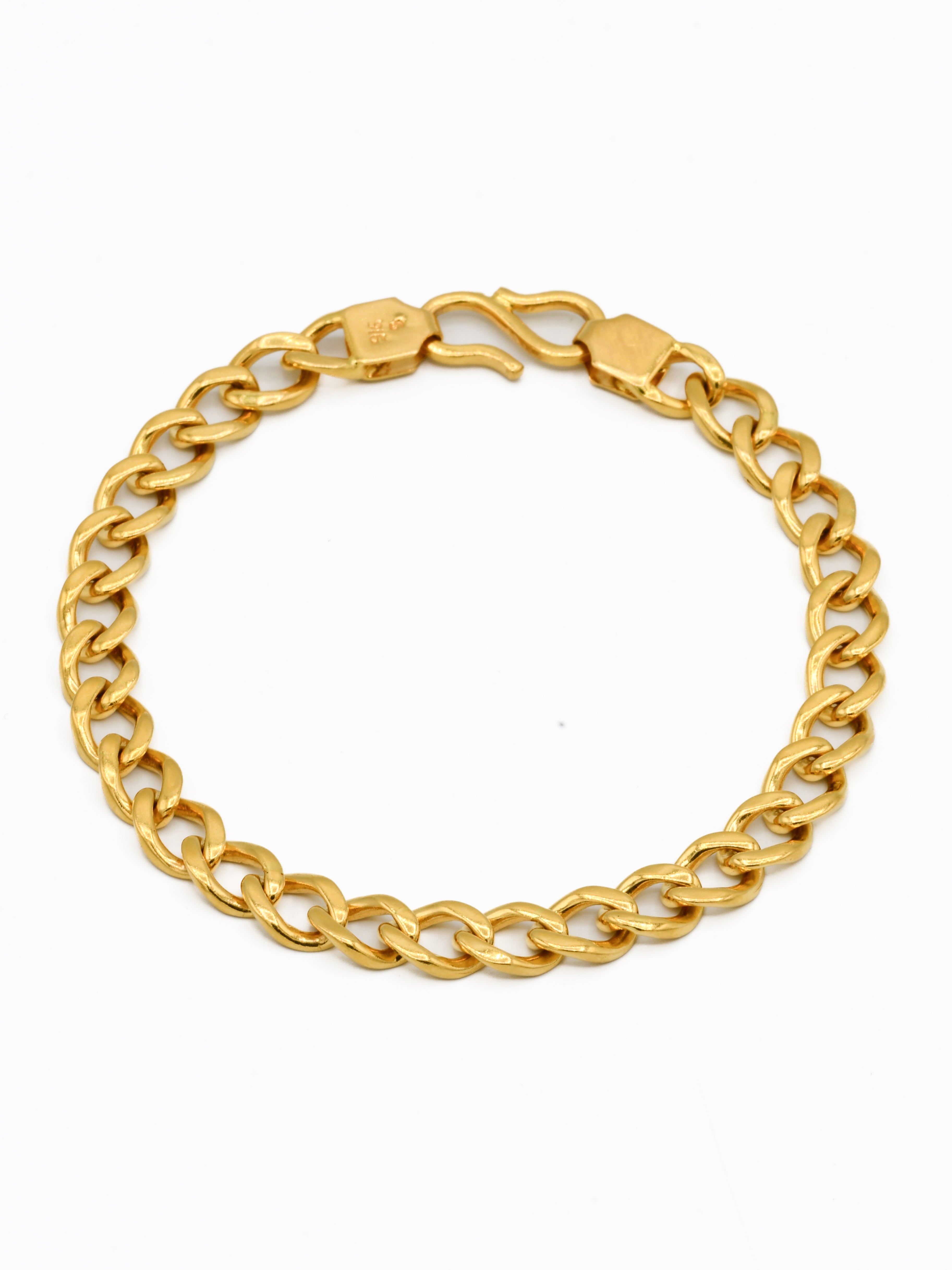 22ct Gold Curb Mens Bracelet - Roop Darshan