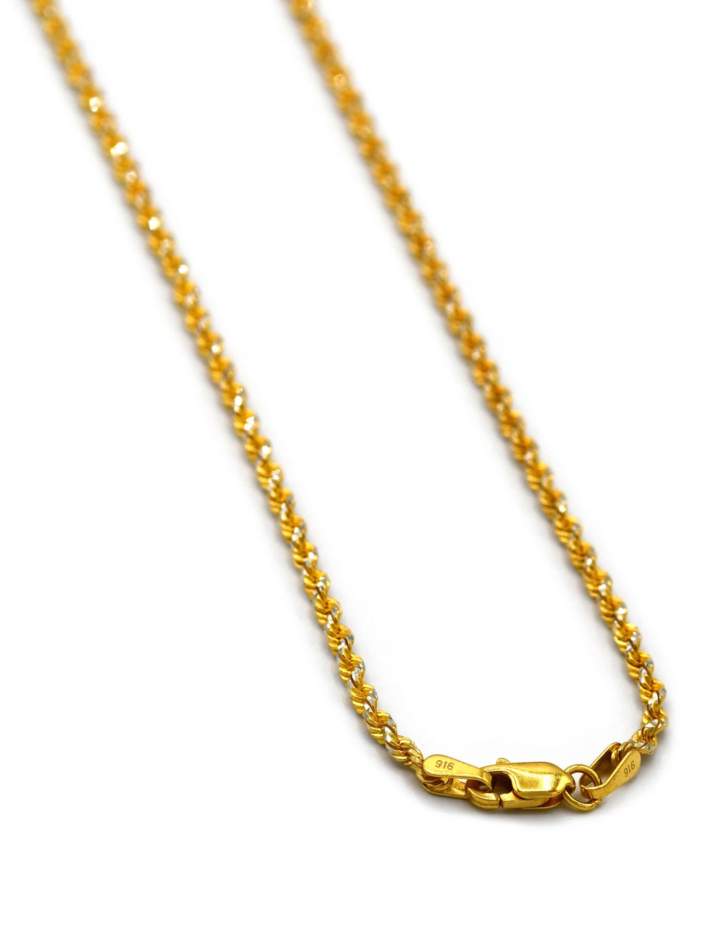 22ct Gold Two Tone Rope Chain - Roop Darshan