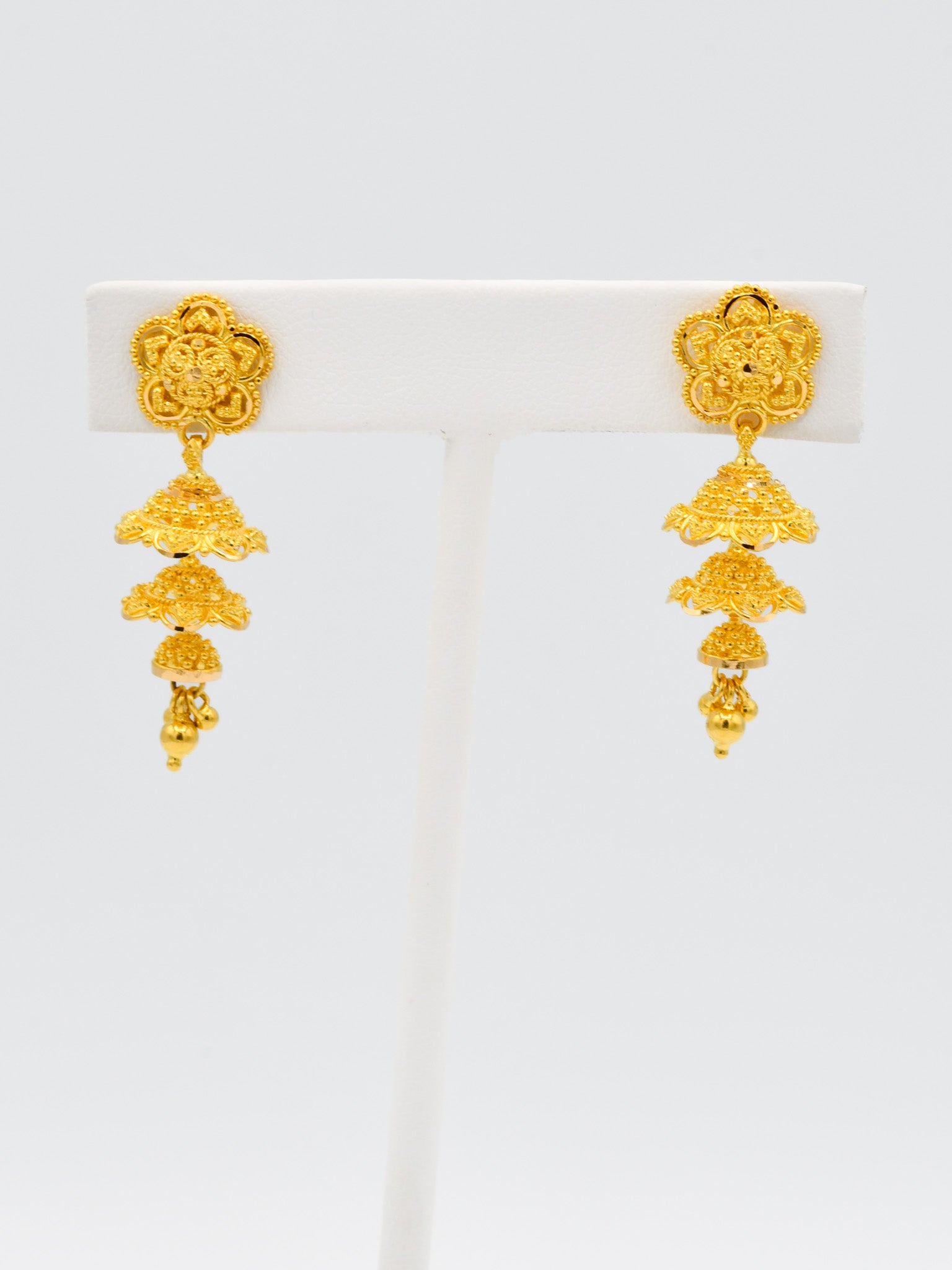 22ct Gold Jhumki Earrings - Roop Darshan