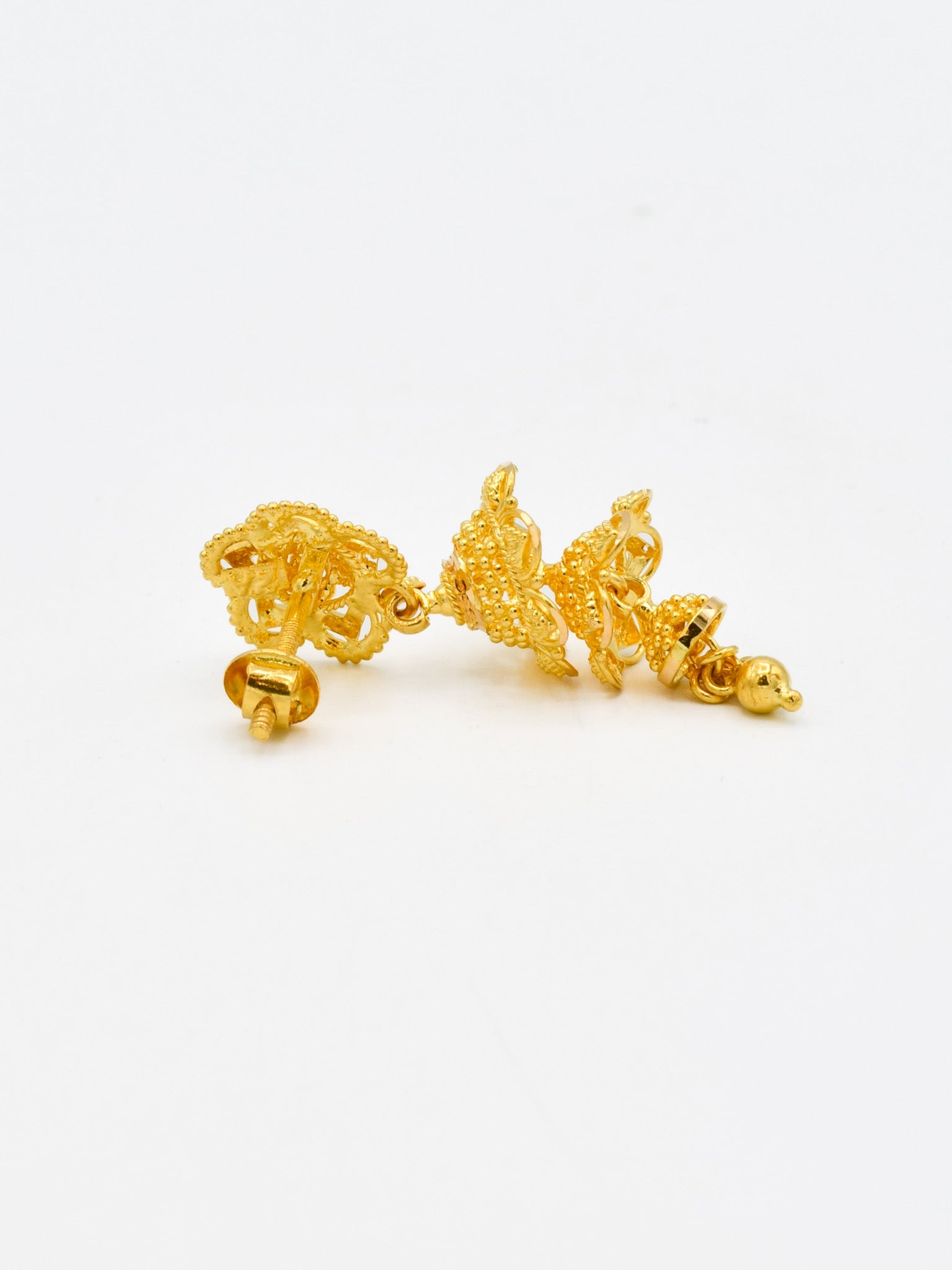 22ct Gold Jhumki Earrings - Roop Darshan