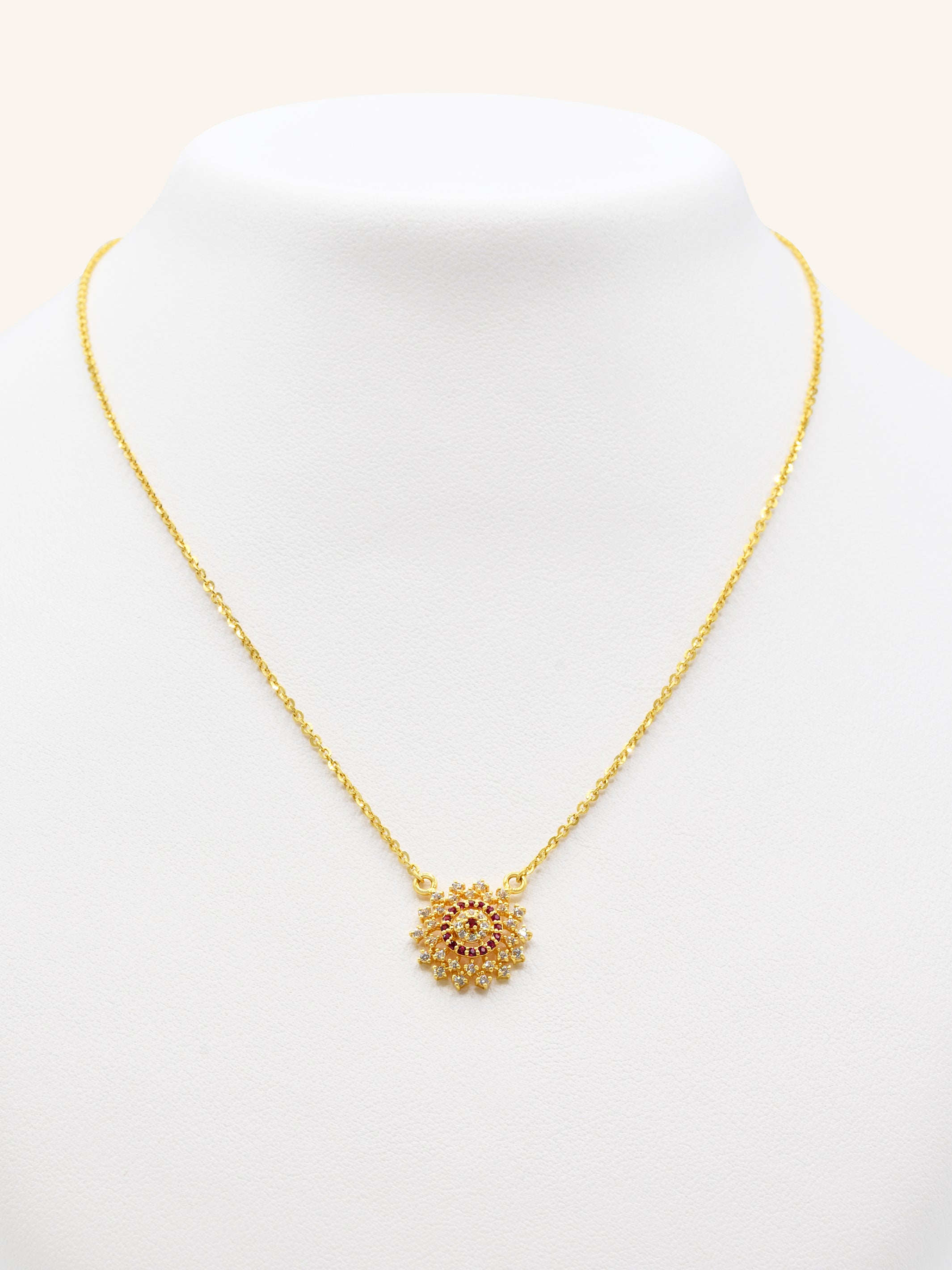 22ct Gold CZ Necklace Set 8.70 GMS - Roop Darshan