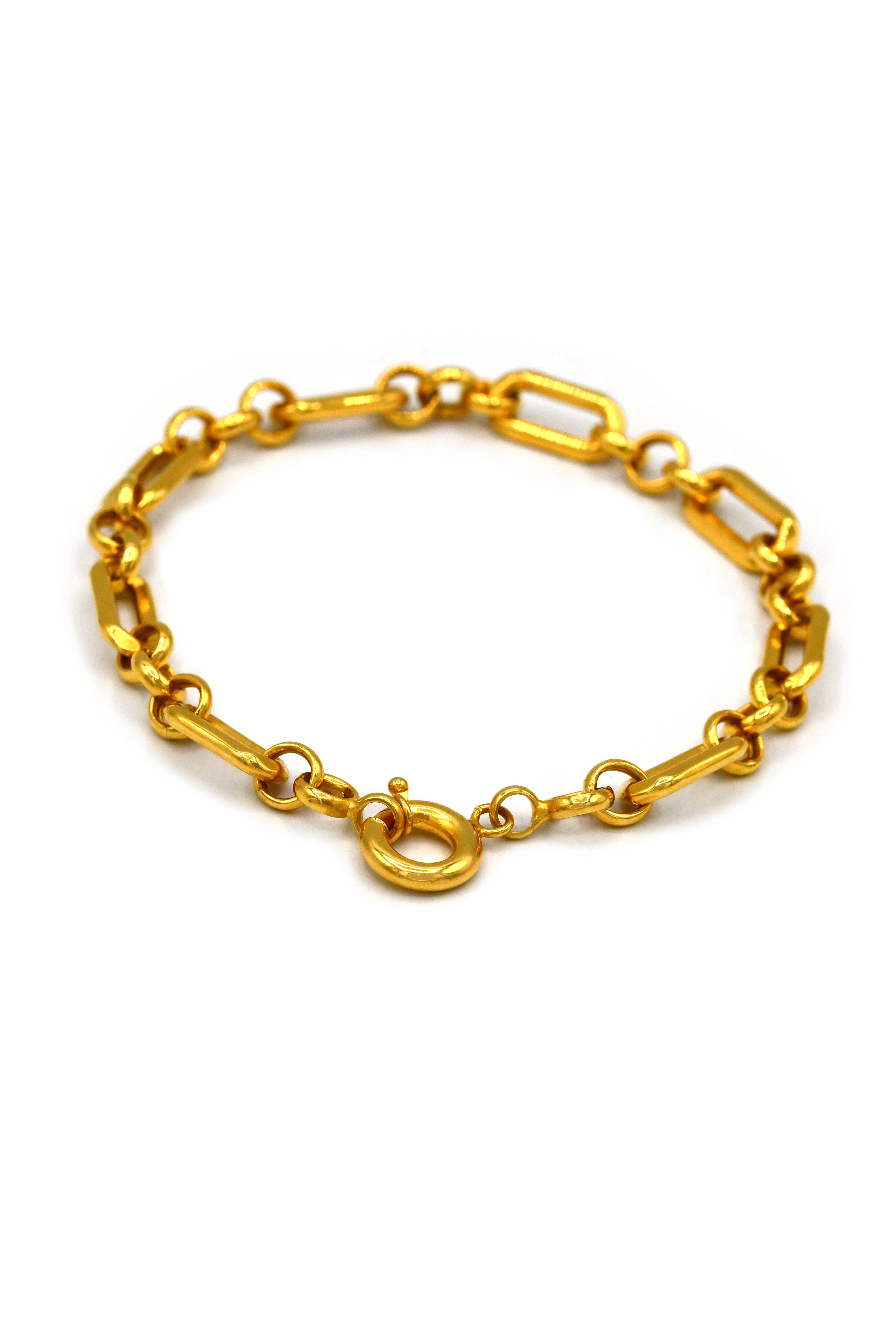 22ct Gold Hollow Clip Bracelet